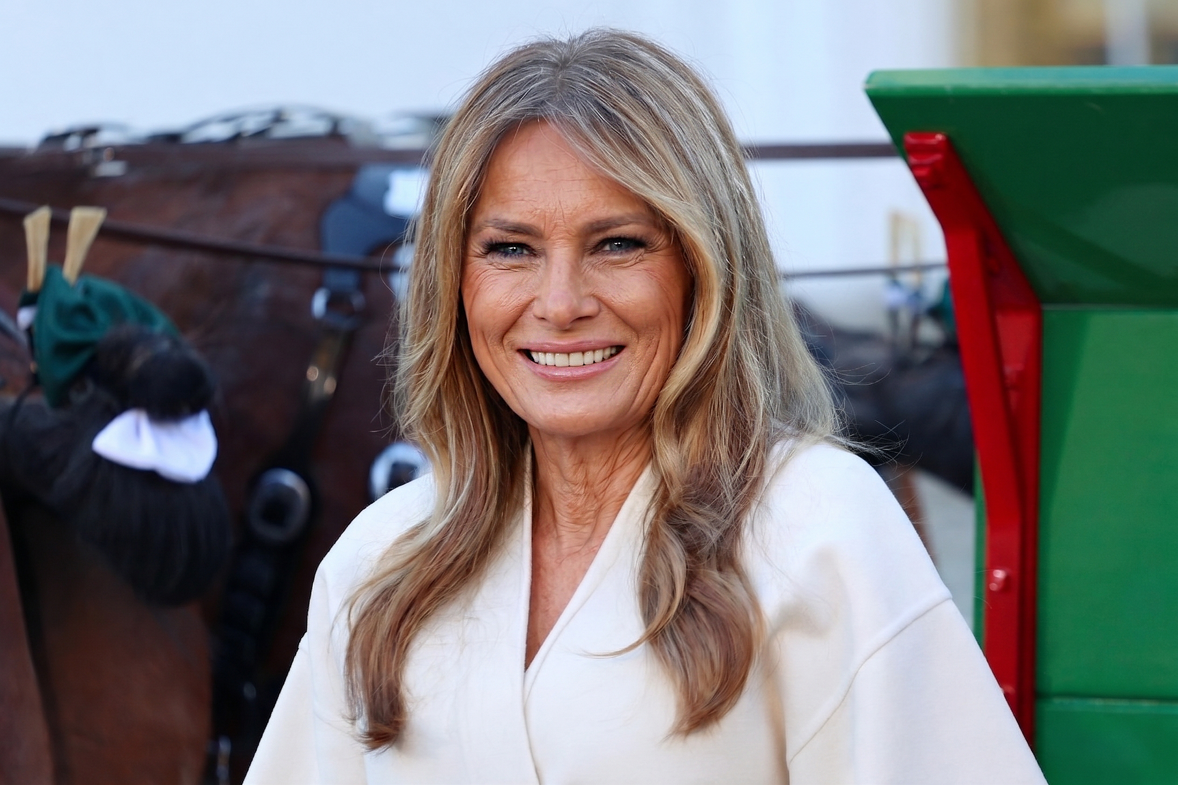 An AI-created rendering shows how Trump might appear if she experienced the effects of natural aging without cosmetic procedures. The image emphasizes deeper facial lines and reduced skin firmness. | Source: Gemini