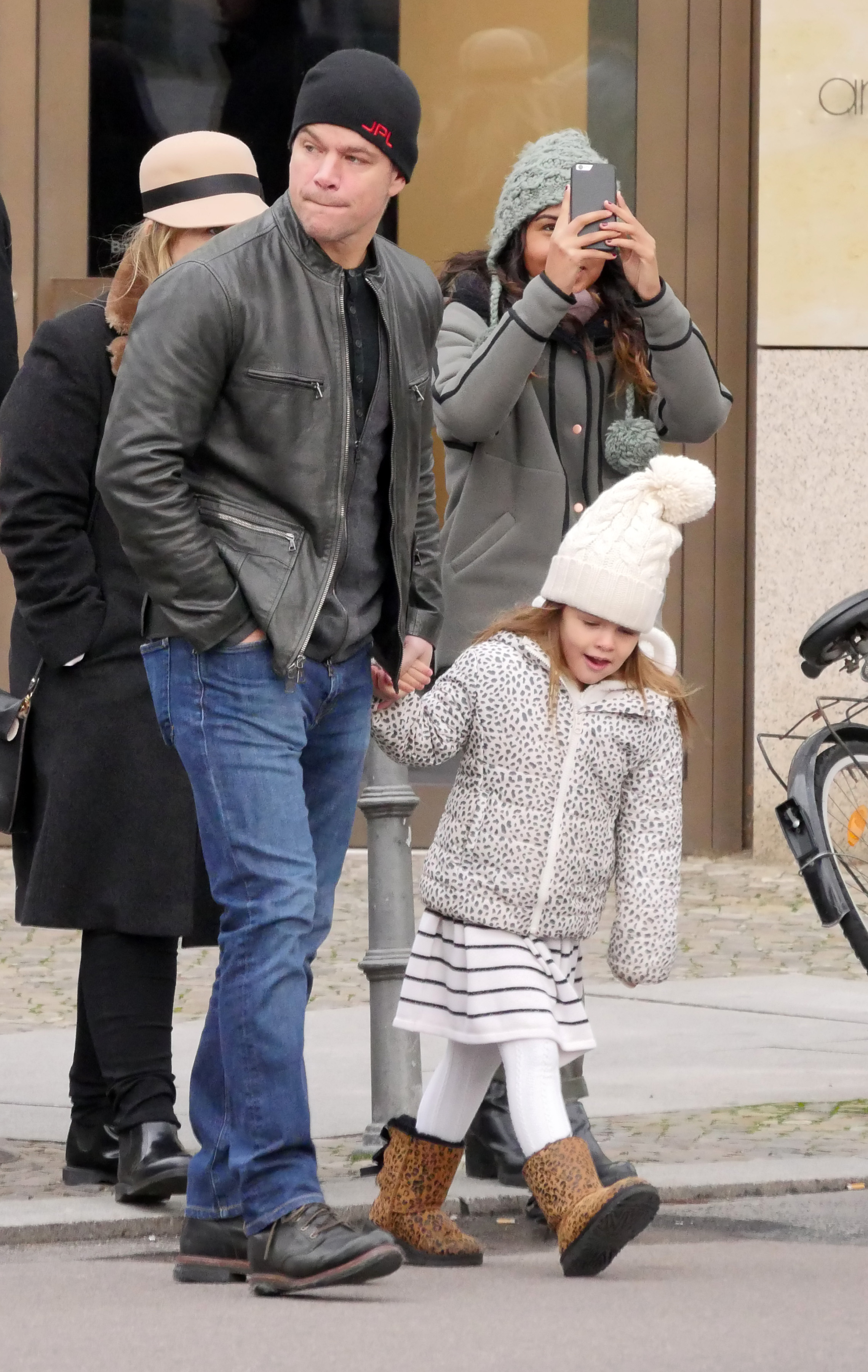 Matt Damon and his family sighted walking in Berlin-Mitte on November 22, 2015 in Berlin, Germany | Source: Getty Images