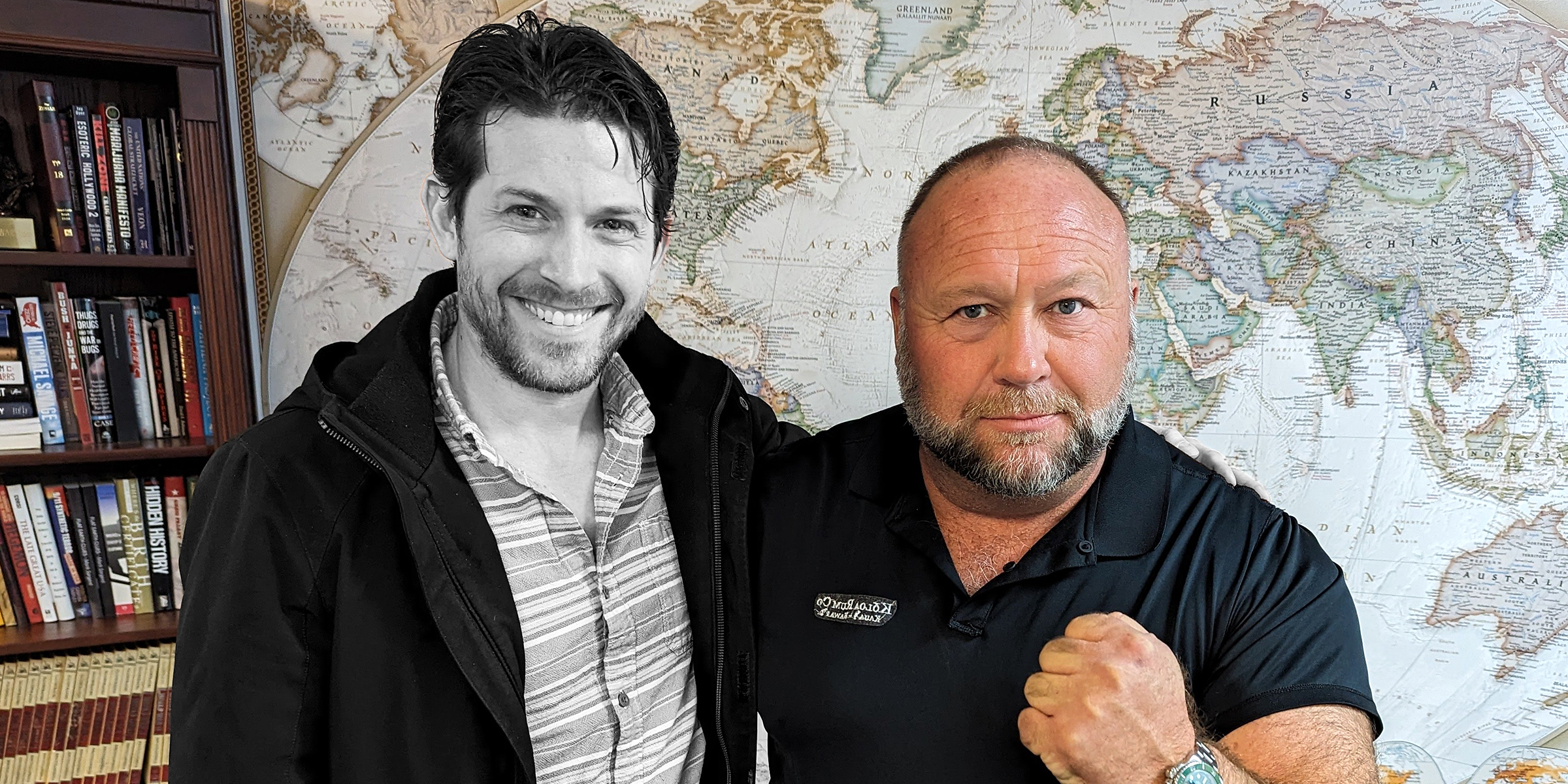 Jamie White and Alex Jones. | Source: X/whiteisthefury