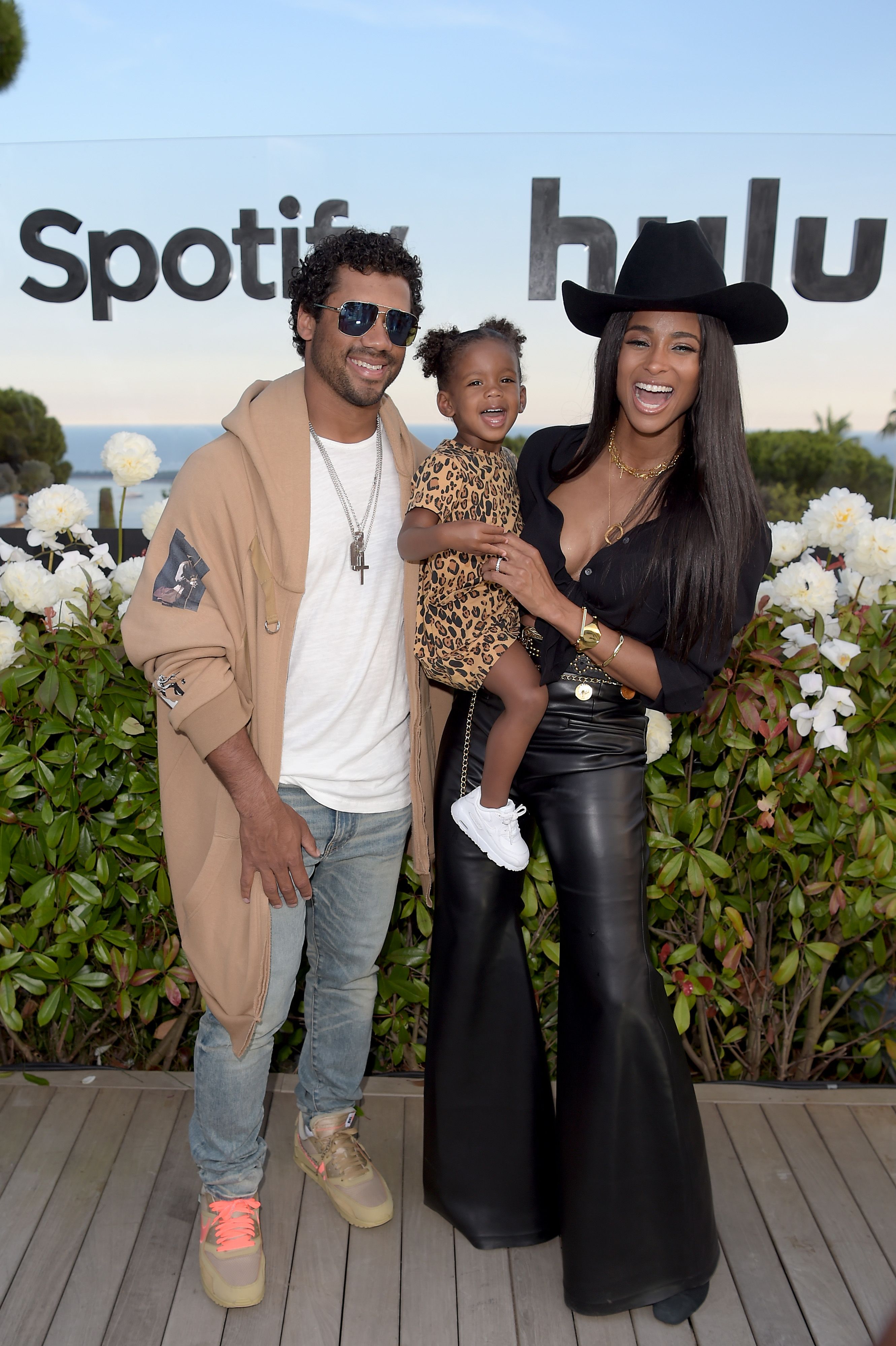 Russell Wilson, Sienna Princess Wilson and Ciara during Cannes Lions 2019 at Villa Mirazuron June 17, 2019 in Cannes, France | Photo: Getty Images