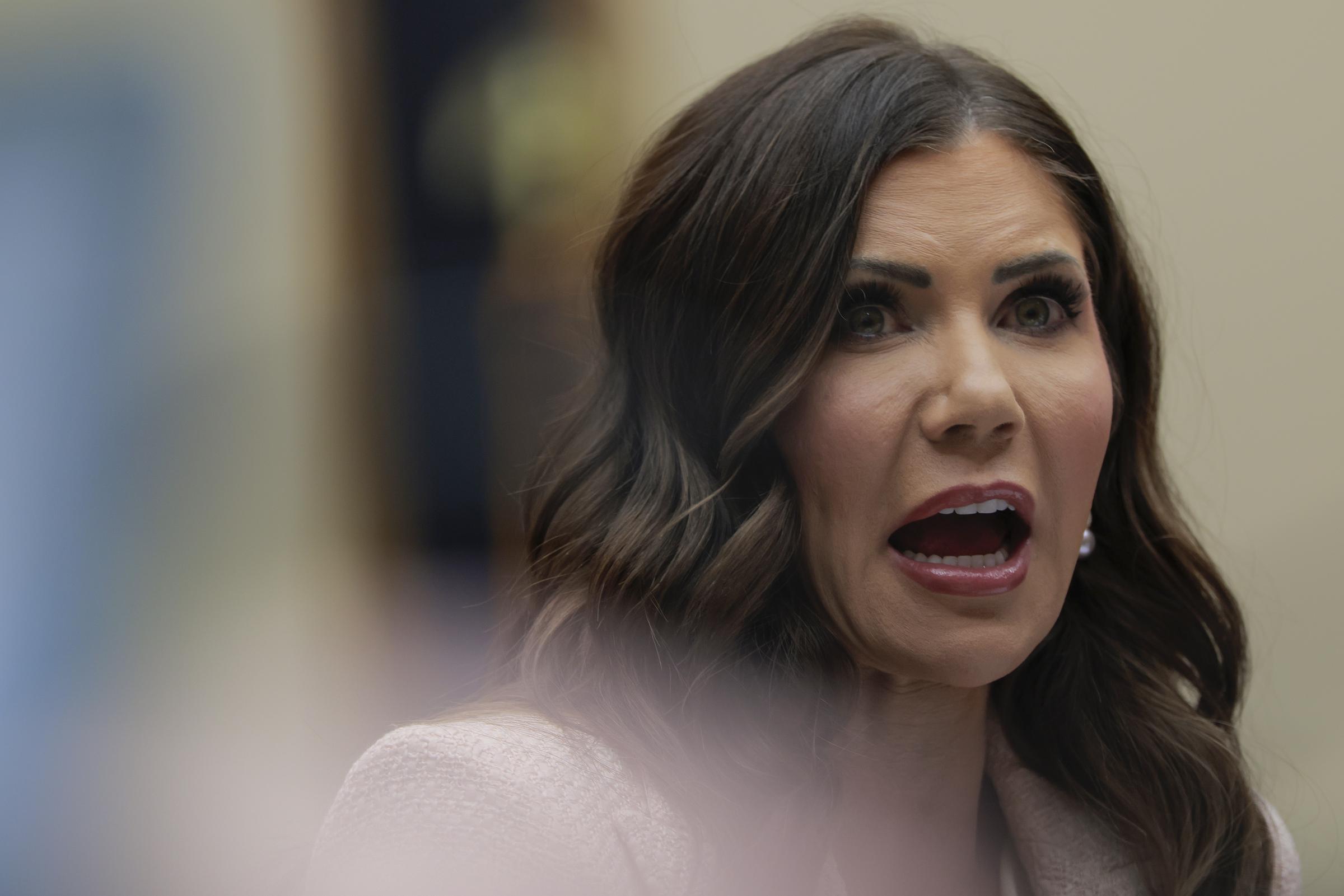 Kristi Noem testifying before the House Judiciary Committee in the Rayburn House Office Building. | Source: Getty Images