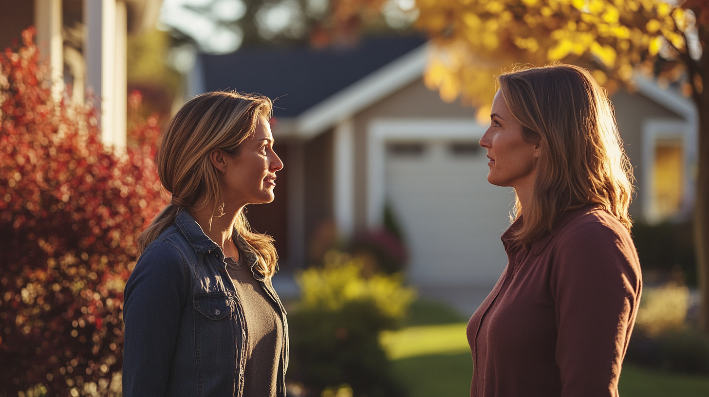 Two women look at each other | Source: Midjourney