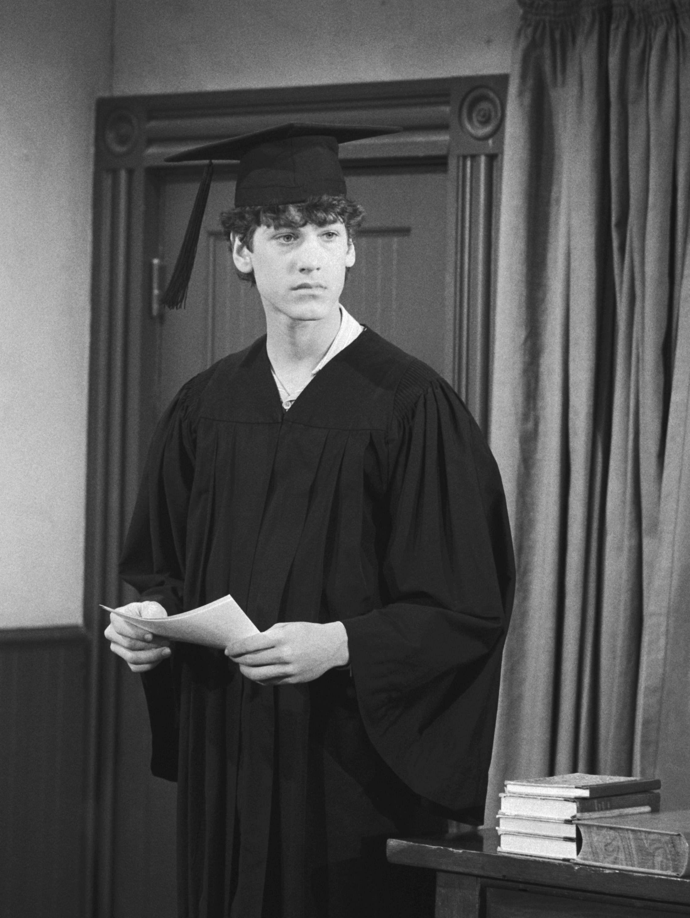 Jonathan Gilbert as Willie Oleson pictured on the set of "Little House on the Prairie" in 1983 | Source: Getty Images