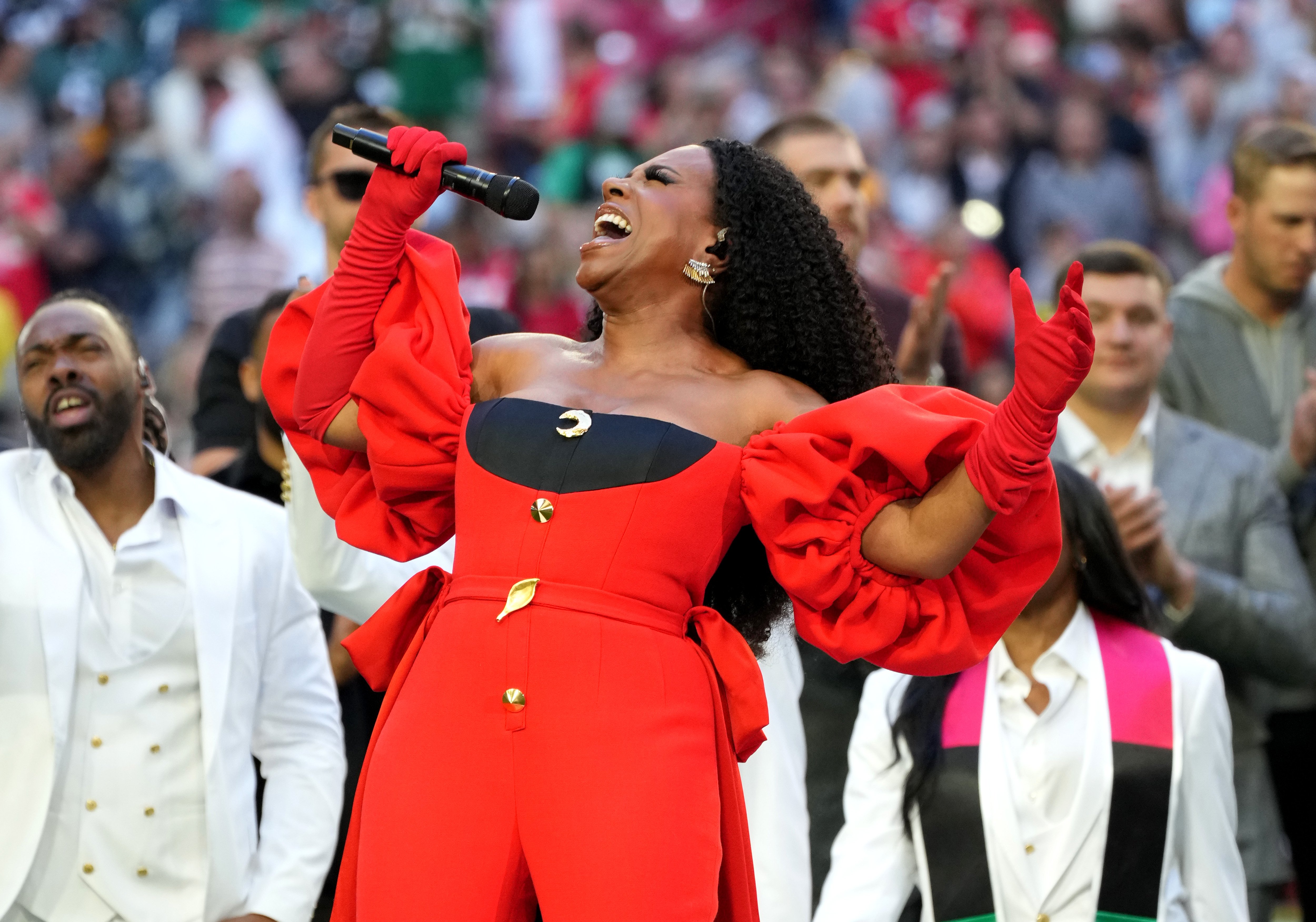 Sheryl Lee Ralph performs during Super Bowl LVII at State Farm Stadium, on February 12, 2023, in Glendale, Arizona. | Source: Getty Images
