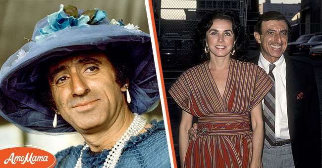 Jamie Farr as Cpl. Maxwell Q. Klinger on the CBS television show, "M*A*S*H" [left].  amie Farr and wife Joy Ann Richards attend 10th Anniversary Party for People Magazine on June 14, 1984 [right]. |  Photo: Getty Images