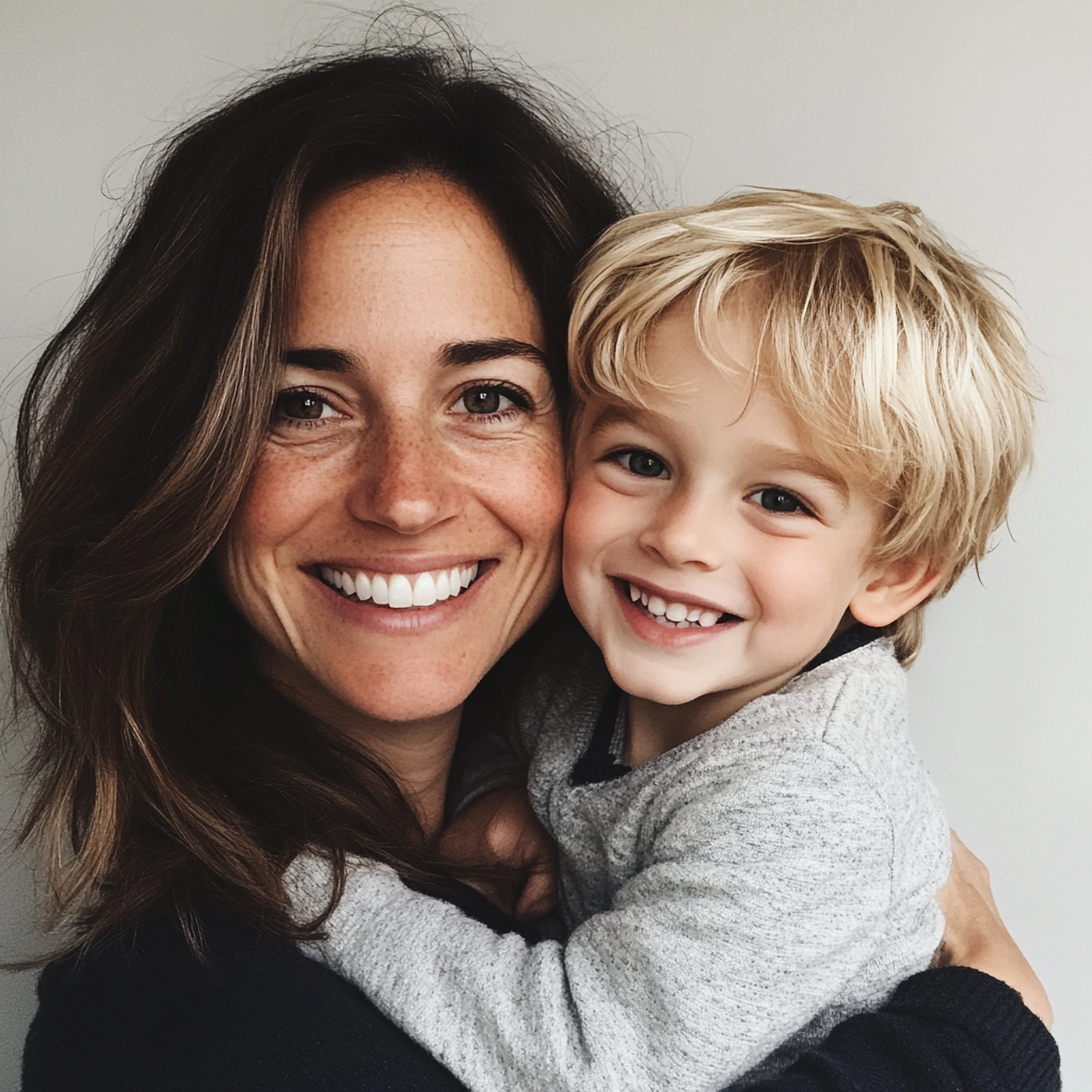 A smiling mother and son duo | Source: Midjourney