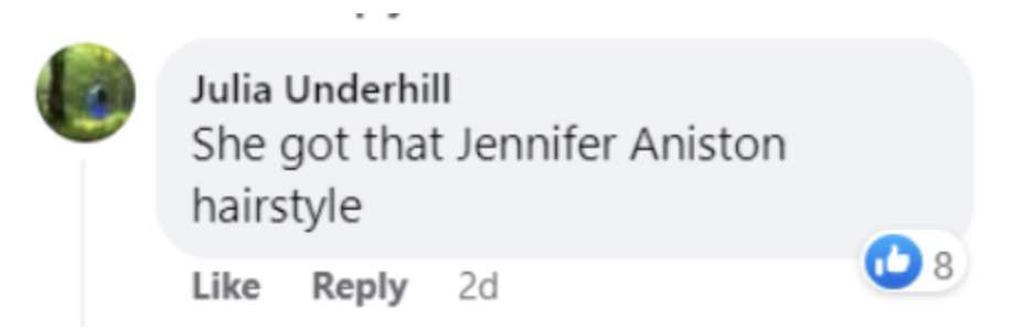 A comment left on a Facebook photo of Angelina Jolie's new hair in 2023 | Source: facebook.com/BritishVogue