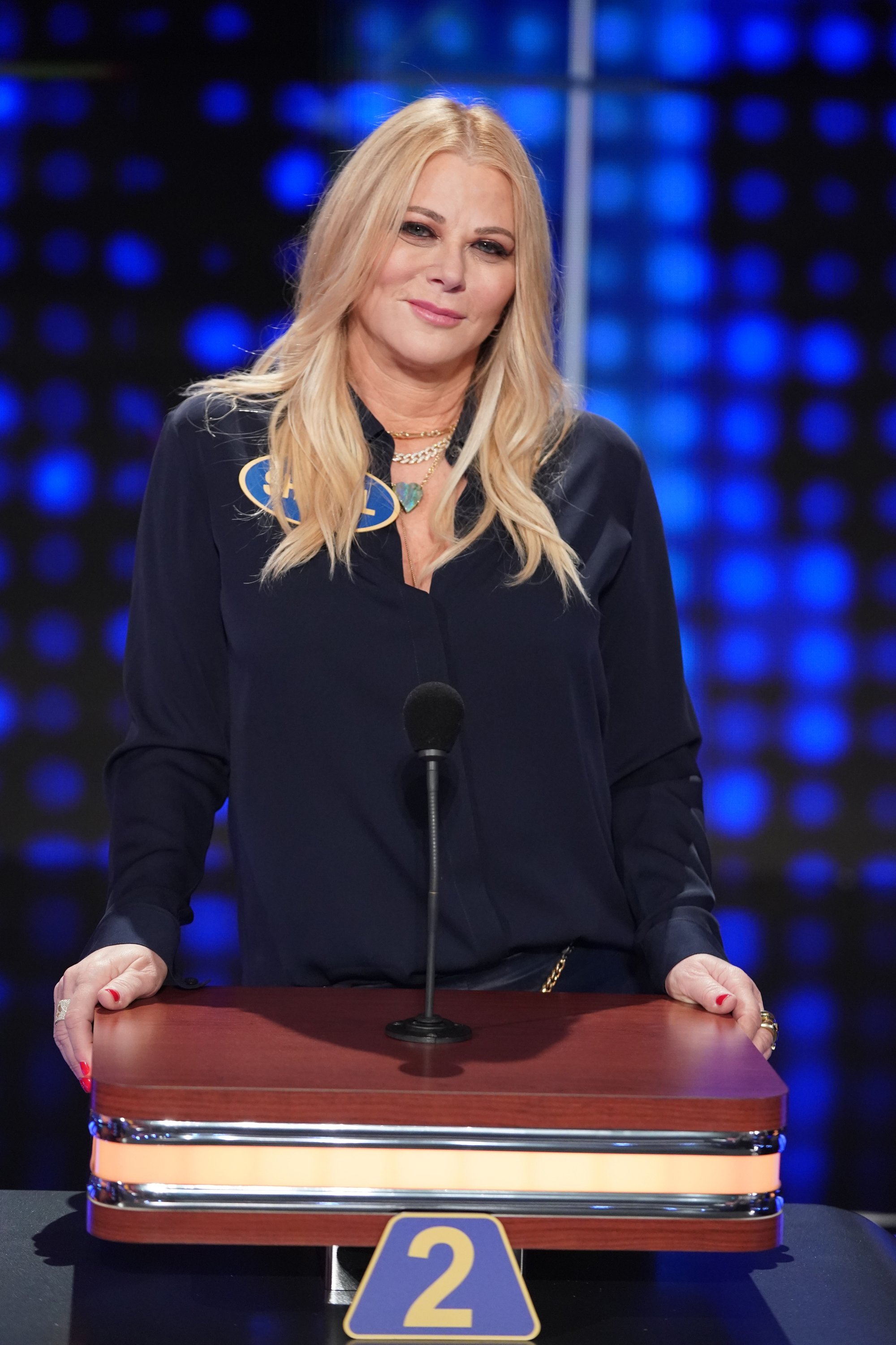 Sheryl Berkoff on an episode of "Celebrity Family Feud" on April 10, 2021 | Source: Getty Images