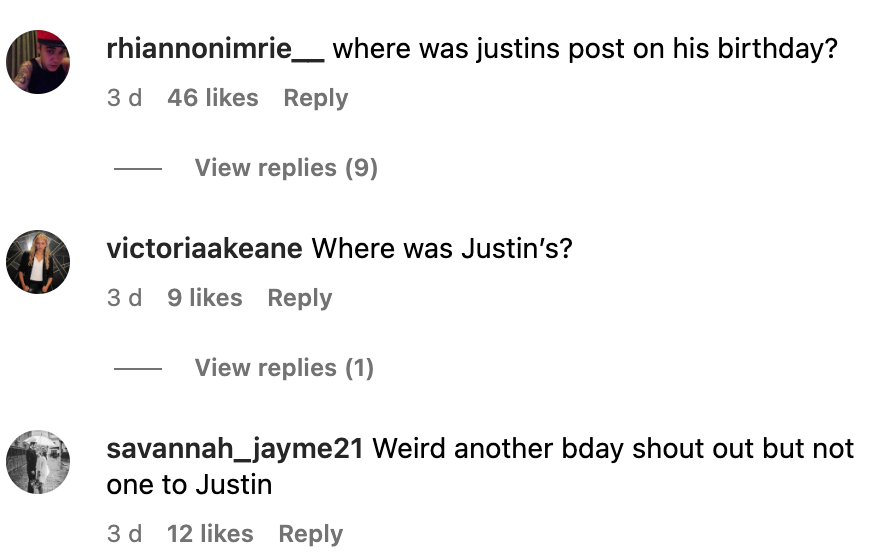 Instagram users commenting under Jeremy Bieber's post | Source: Instagram.com/jeremybieber