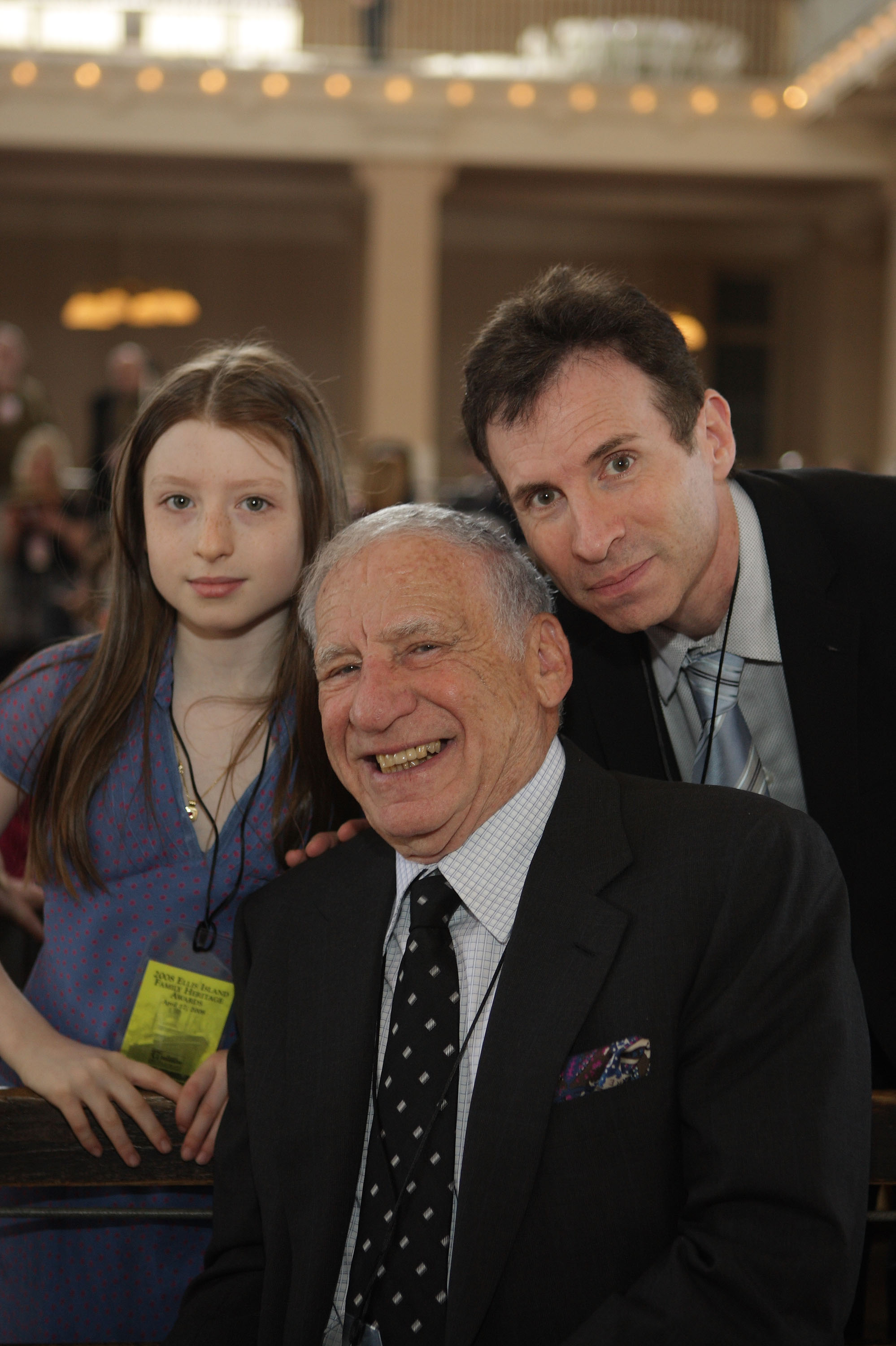 Mel Brooks, Samatha Brooks, and Edward Brooks at Ellis Island Immigration Museum on April 17, 2008, in New York City. | Source: Getty Images