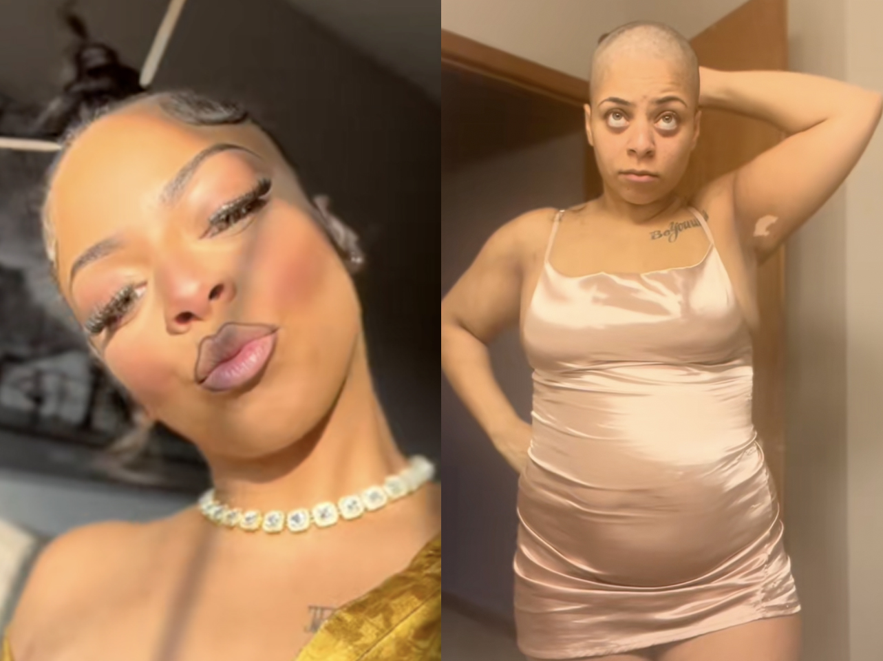 A TikToker's before-and-after photos: single vs. in a relationship. | Source: TikTok/giavanni.gabrielle