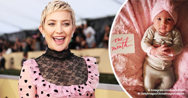 Kate Hudson's daughter turns 1-month-old, and fans love her adorable photo in a fancy turban