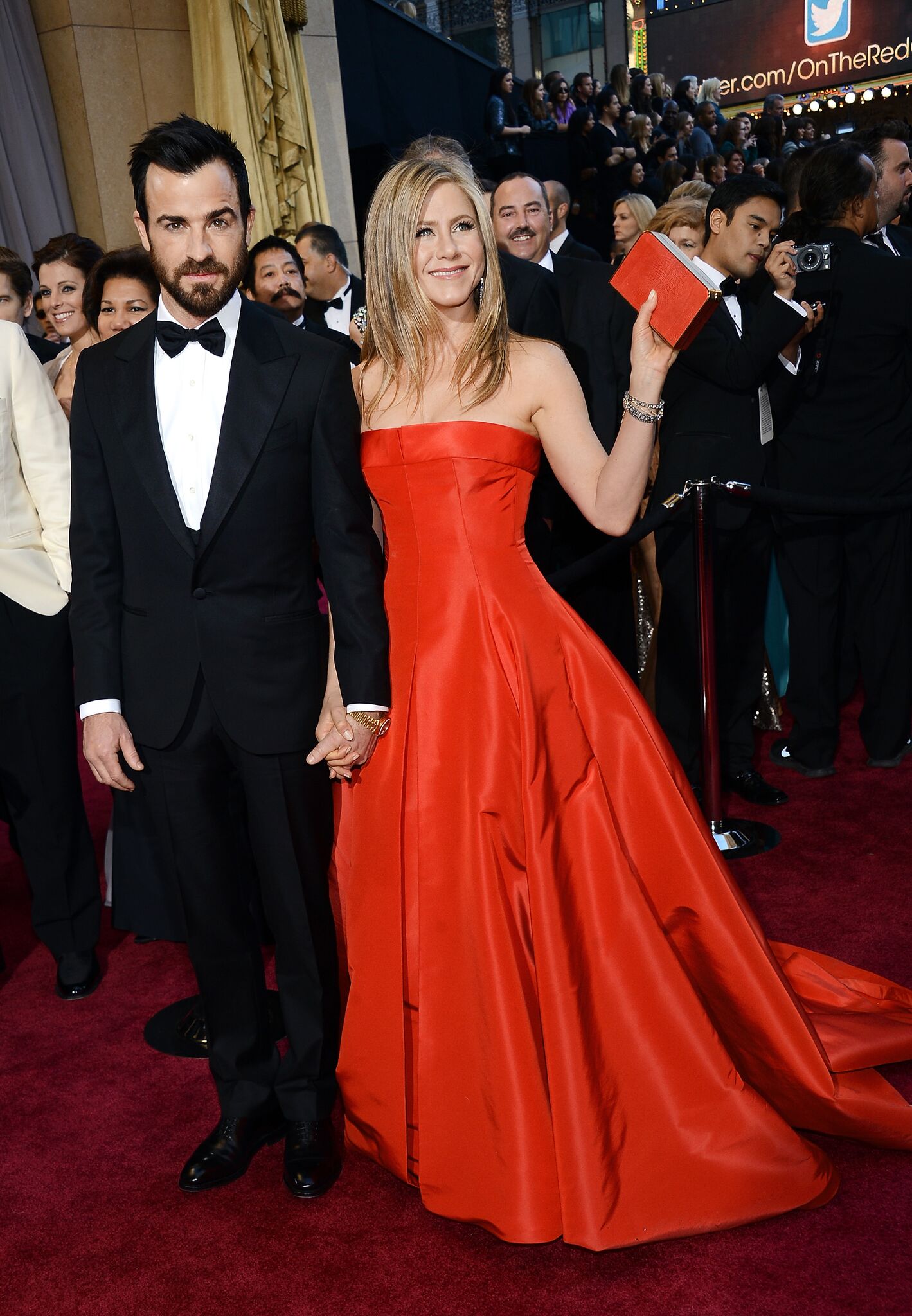 Actors Justin Theroux and Jennifer Aniston arrive at the Oscars at Hollywood & Highland Center  | Getty Images 