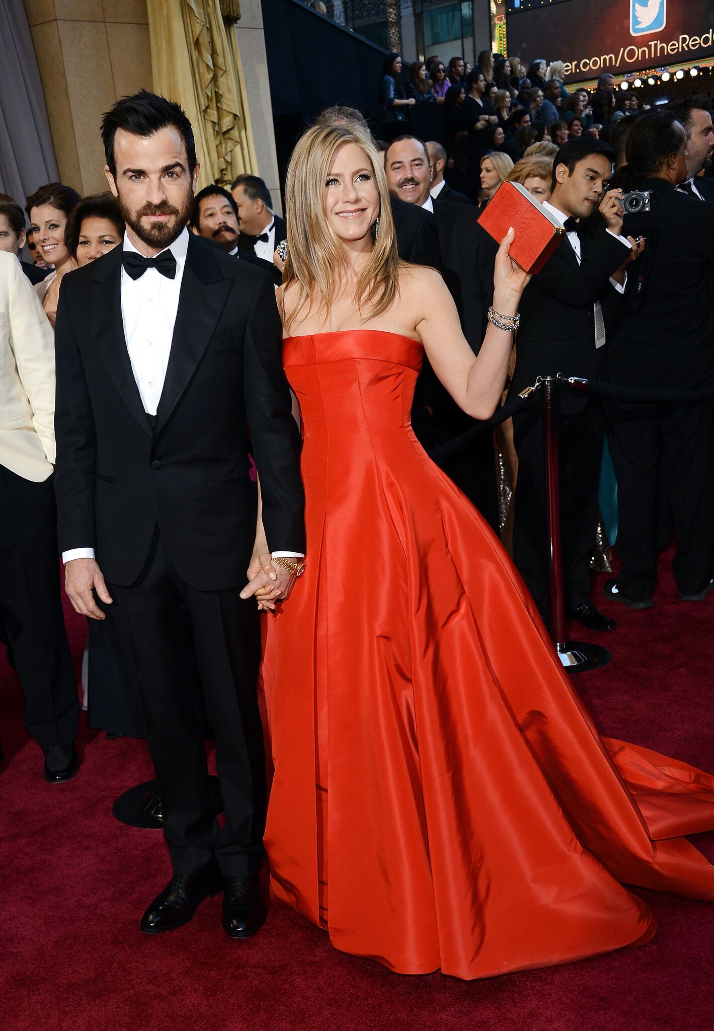 Actors Justin Theroux and Jennifer Aniston arrive at the Oscars at Hollywood & Highland Center  | Getty Images