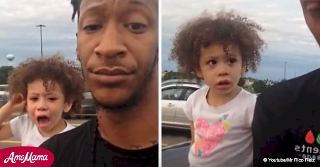 Dad brilliantly ends toddler's public tantrum outside Walmart