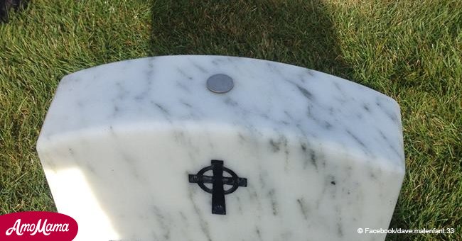 If you ever see a coin resting on a gravestone, don't touch it