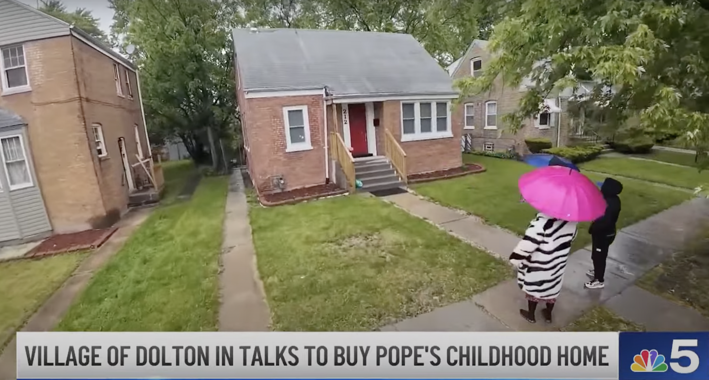 Pope Leo XIV's childhood home from a video dated May 23, 2025. | Source: NBC Chicago