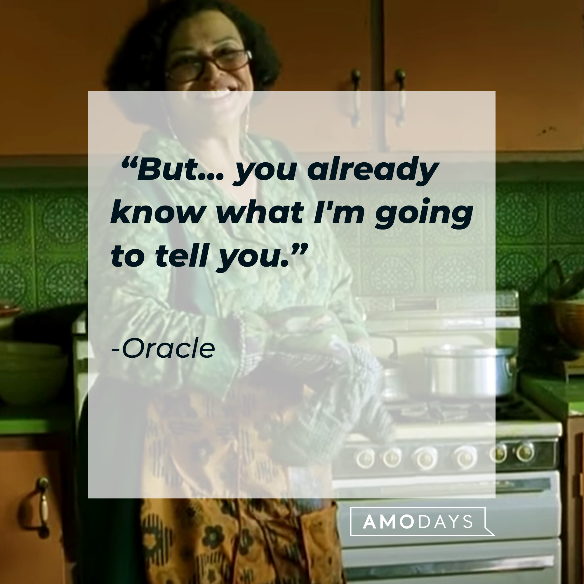 Oracle's quote: “But... you already know what I'm going to tell you.” | Source: facebook.com/TheMatrixMovie
