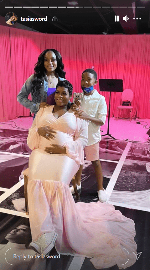 A screenshot of Fantasia Barrino and her kids during her baby shower | Photo: Instagram/tasiasworld