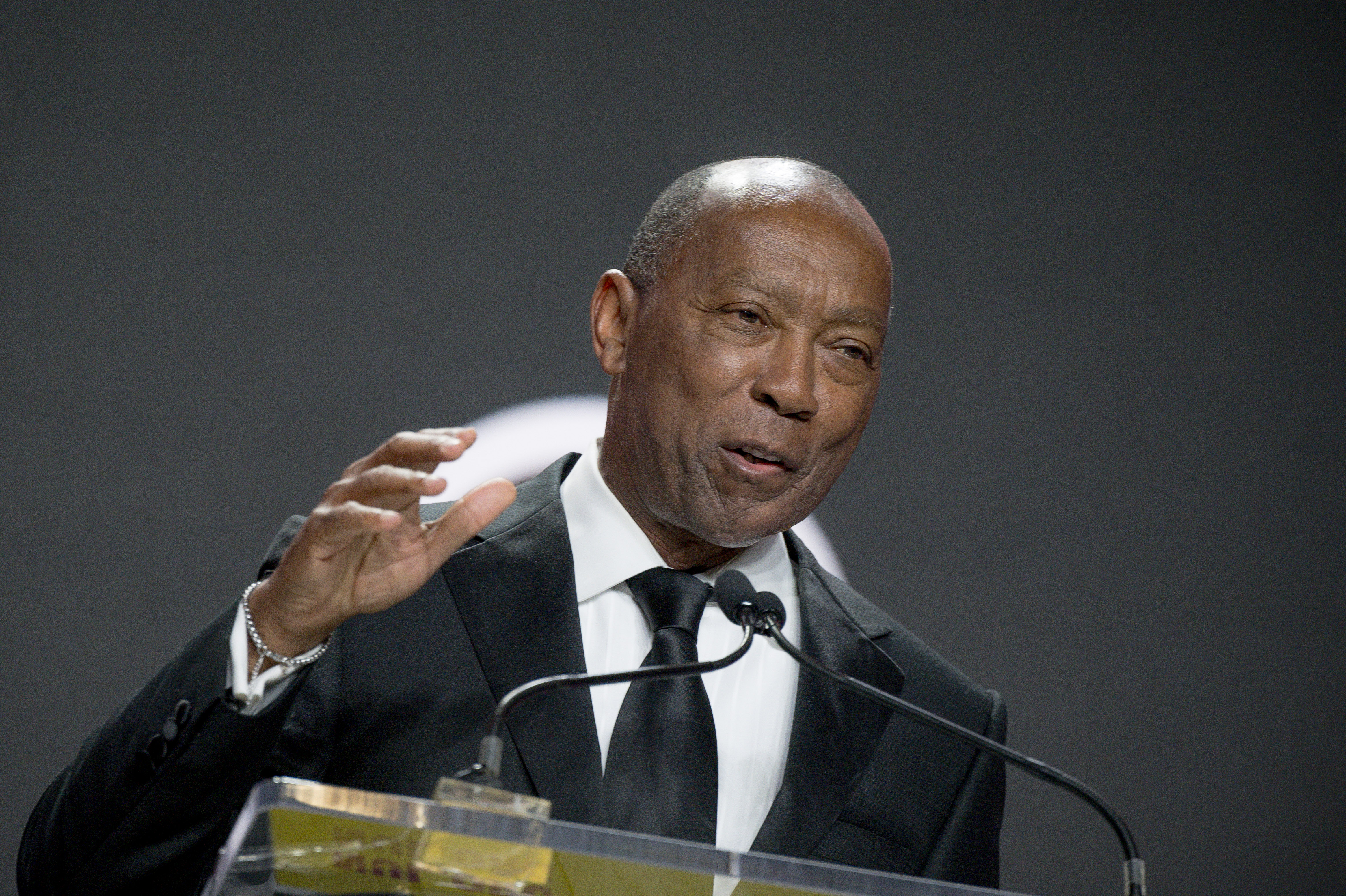 Sylvester Turner speaks on stage at George R. Brown Convention Center on July 28, 2023 in Houston, Texas. | Source: Getty Images