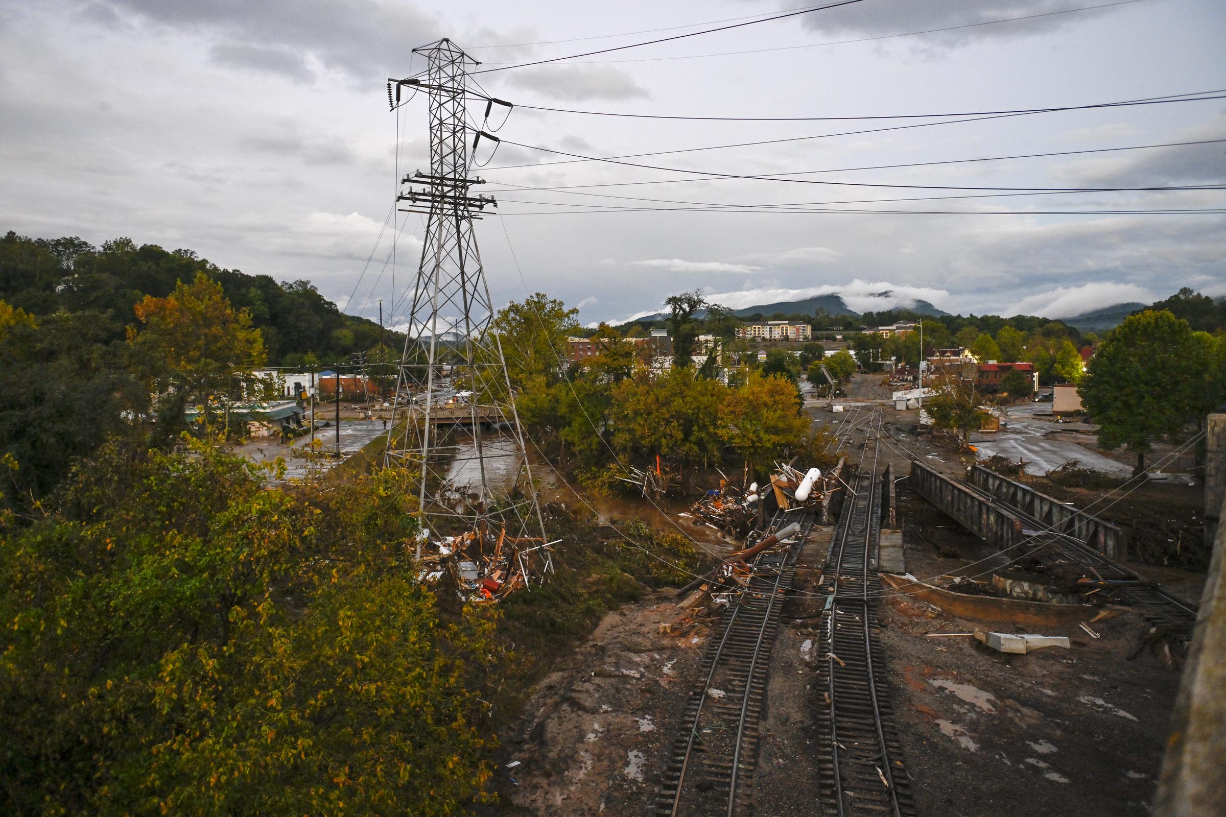 The aftermath of Hurricane Helene in Asheville, North Carolina on September 30, 2024 | Source: Getty Images