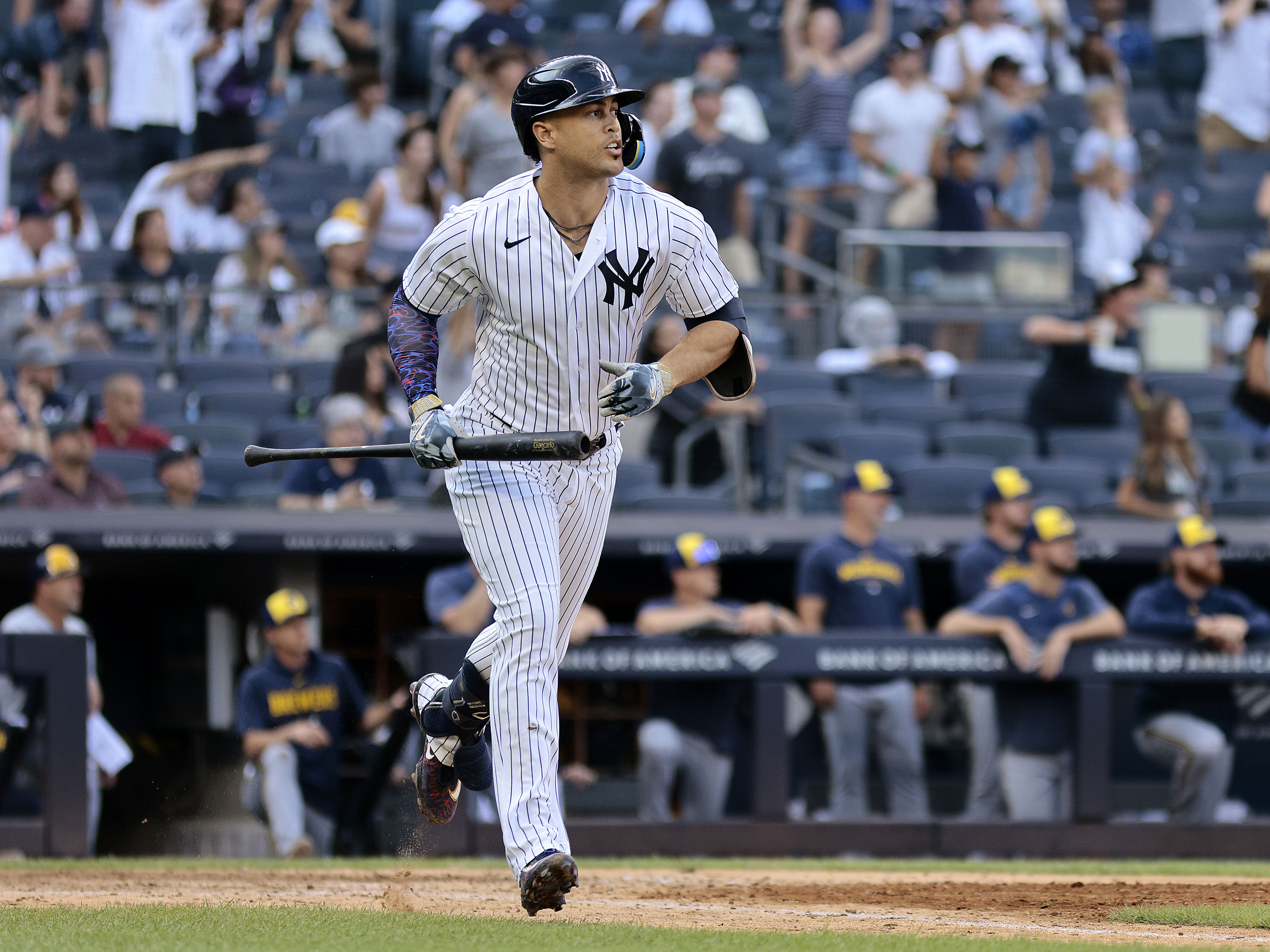 Giancarlo Stanton at Yankee Stadium on September 10, 2023. | Source: Getty Images