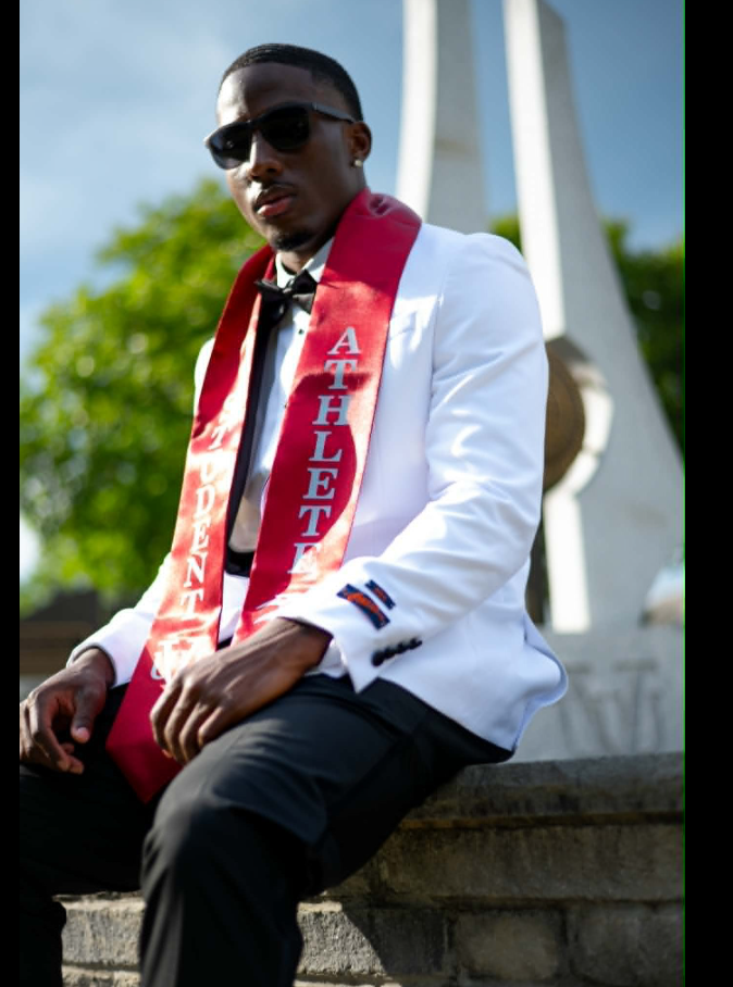 William Davis poses in his graduation attire while celebrating his achievement as a student-athlete. | Source: Facebook/Michelle Woodall