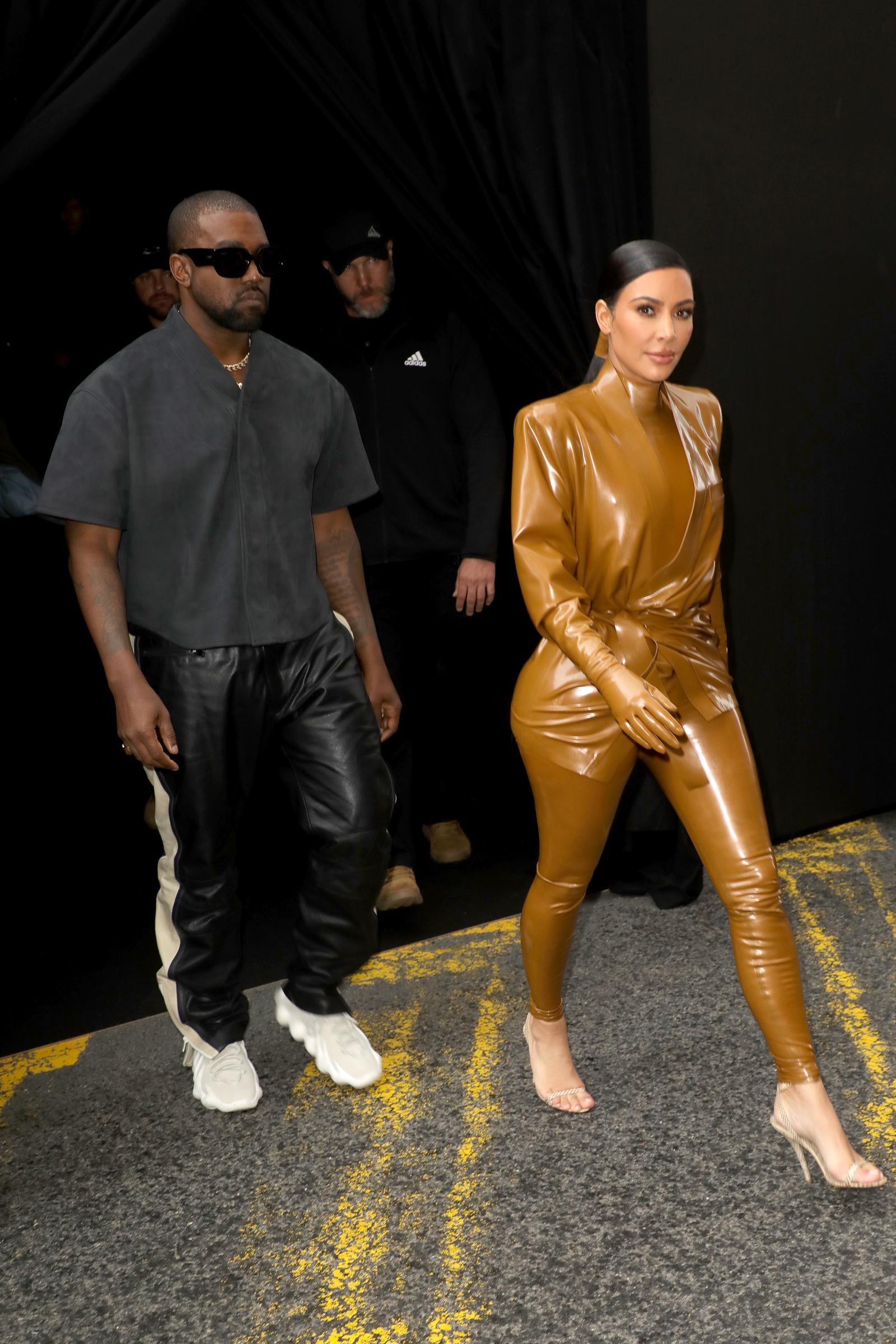 Kanye West and Kim Kardashian at the Balenciaga show as part of the Paris Fashion Week Womenswear Fall/Winter 2020/2021 on March 1, 2020, in Paris, France | Source: Getty Images