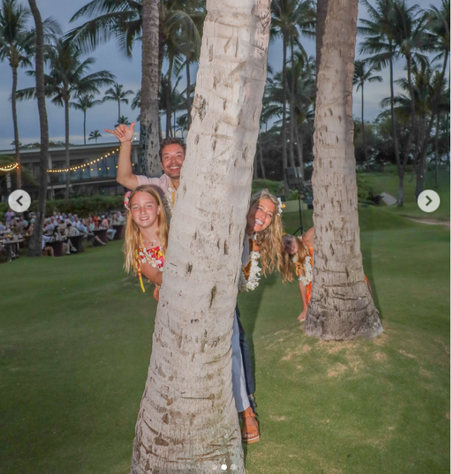 Jimmy Fallon, his wife, and his daughters having fun in Hawaii, on a post dated February 25, 2026 | Source: Instagram/Jimmy Fallon