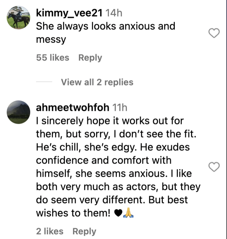 Fan comment dated November 2023 | Source: Instagram/JustJared