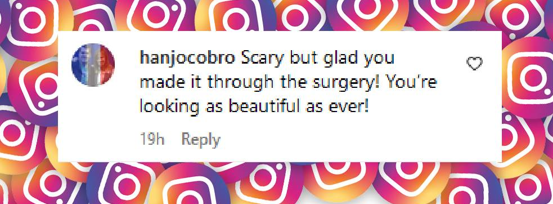 A fan sends her love to Kimberly Paisley after her surgery, on a post dated August 18, 2024 | Source: Instagram/kimberlywilliamspaisley/