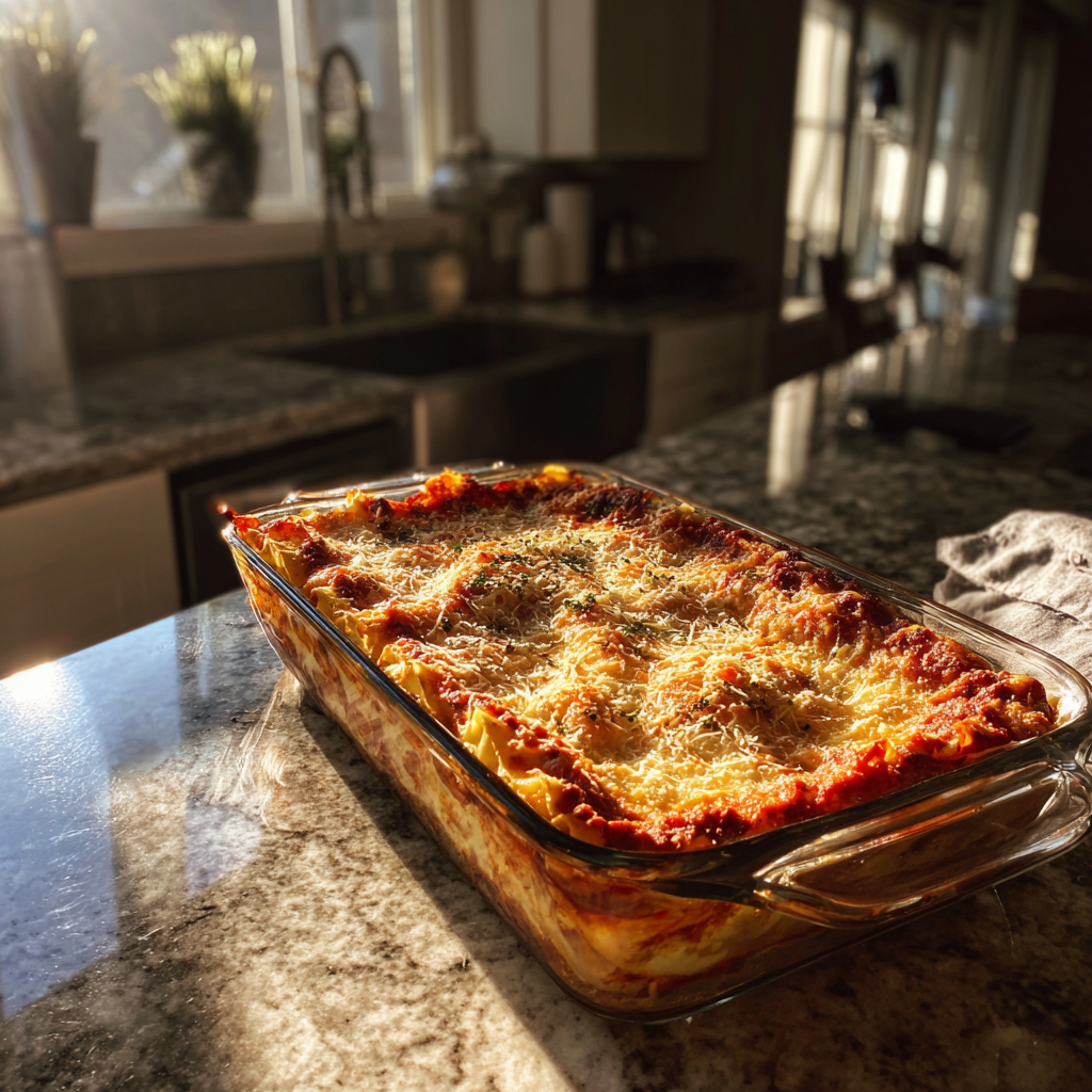 A casserole of lasagne | Source: Midjourney