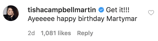 Tisha Campbell commented on Martin Lawrence dancing to Snoop Dogg’s song Gin and Juice foe his 55th birthday | Source: Instagram.com/martinlawrence