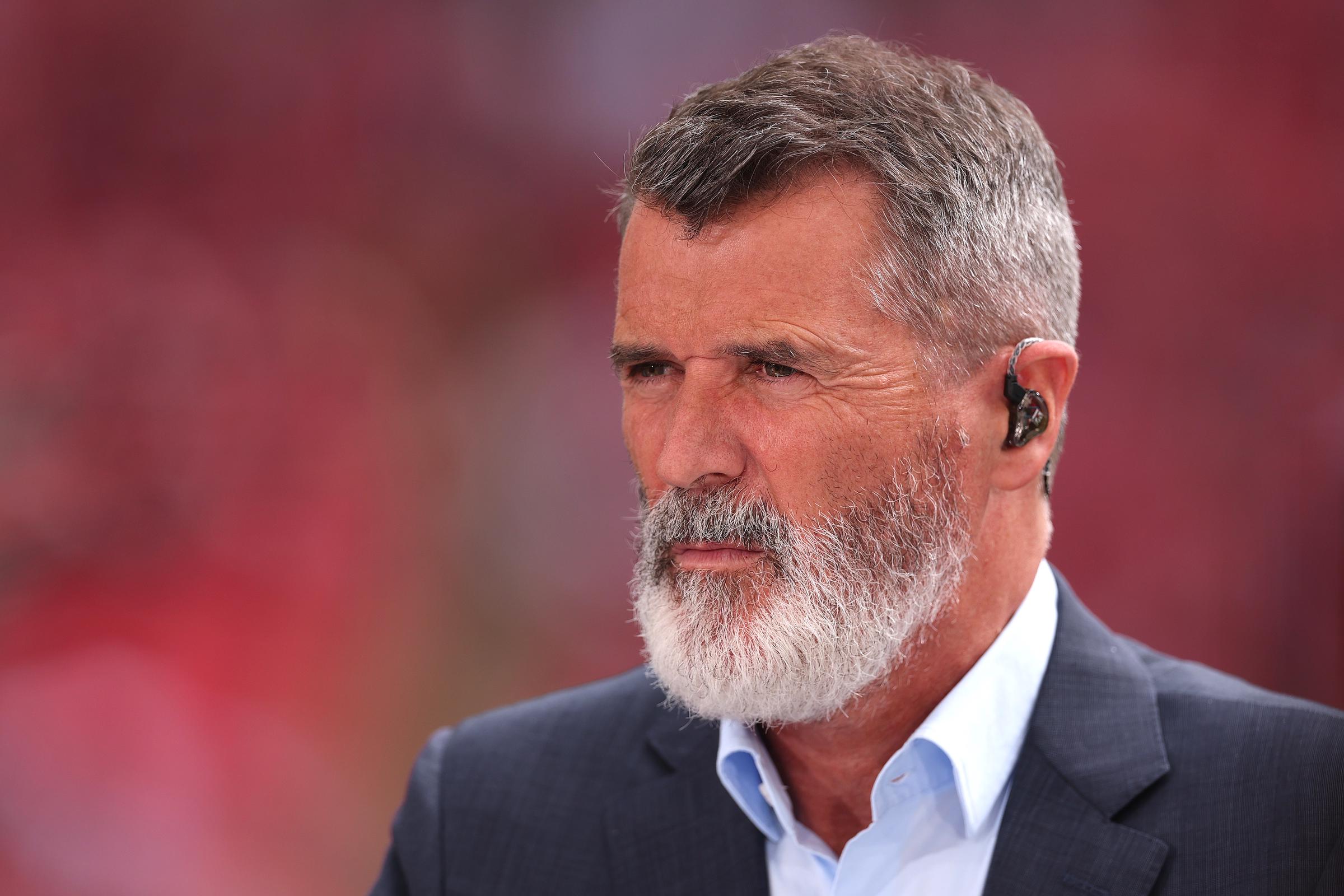 Roy Keane during the Emirates FA Cup Semi-Final match between Nottingham Forest and Manchester City at Wembley Stadium on 27 April 2025 in London, England. | Source: Getty Images