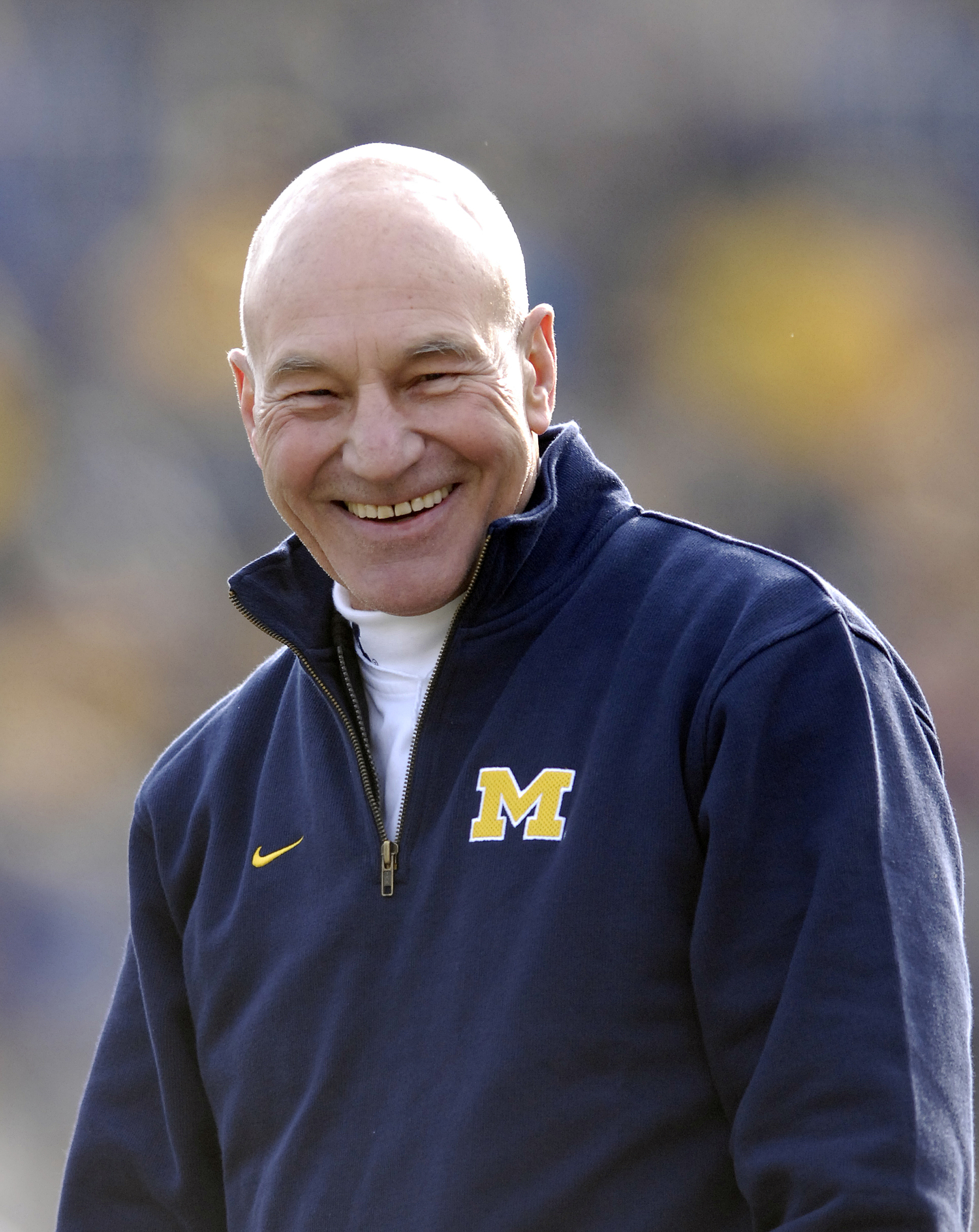 Patrick Stewart during the game between the Ball State Cardinals and the University of Michigan Wolverines in Ann Arbor, Michigan on November 4, 2006 | Source: Getty Images