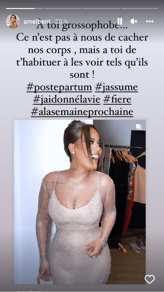 Capture d'écran de la réaction des internautes à la photo d'Amel Bent. І Instagram