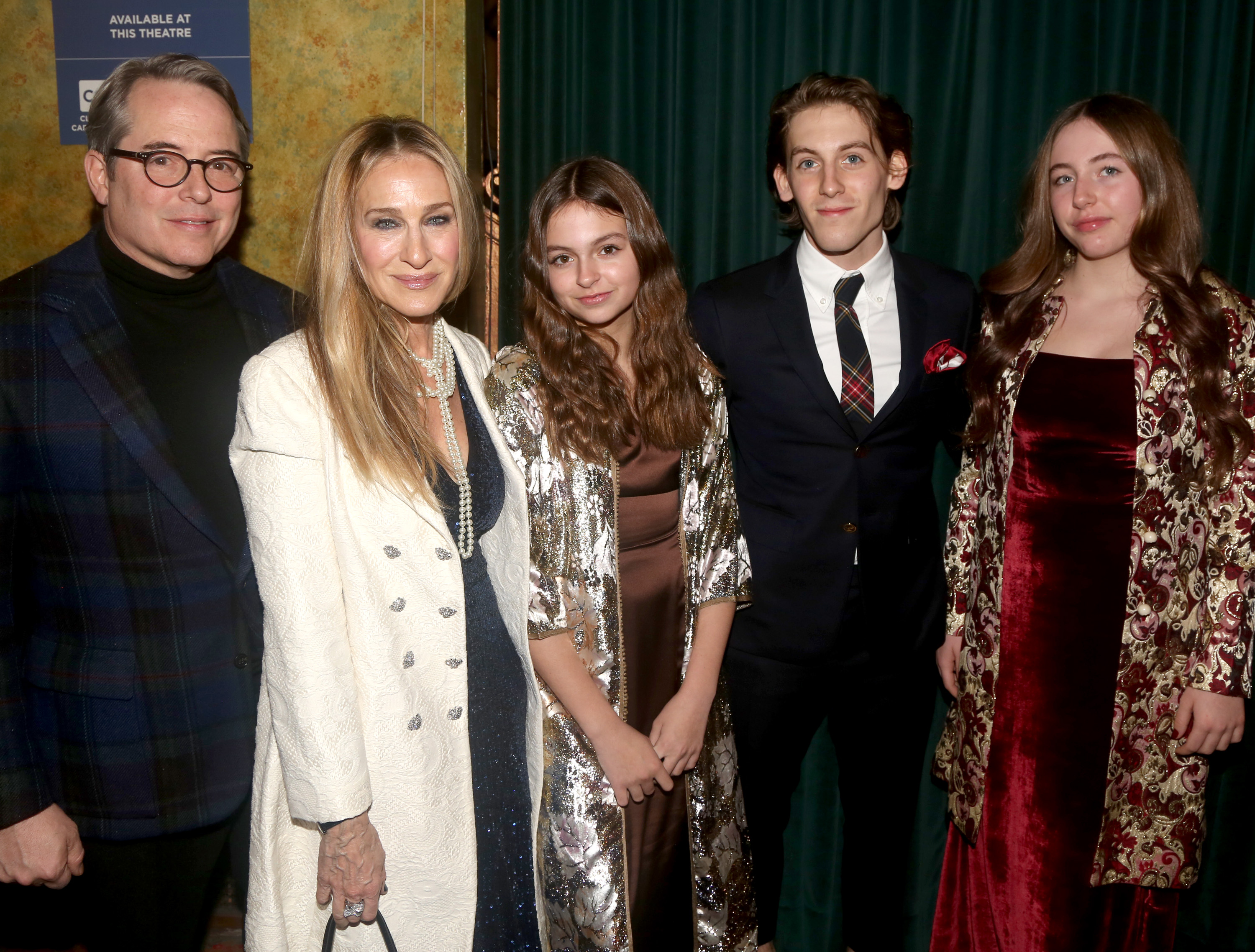Matthew Broderick, Sarah Jessica Parker, Tabitha Hodge Broderick, James Wilkie Broderick, and Marion Loretta Elwell Broderick in New York City on December 11, 2022 | Source: Getty Images
