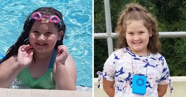 Eine Collage aus zwei verschiedenen Fotos eines kleinen Mädchens, darunter eines im Pool | Quelle: Facebook.com/fournorthsinthesout