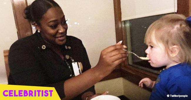 Waitress goes viral after helping feed a fussy toddler so her tired mother could enjoy her dinner