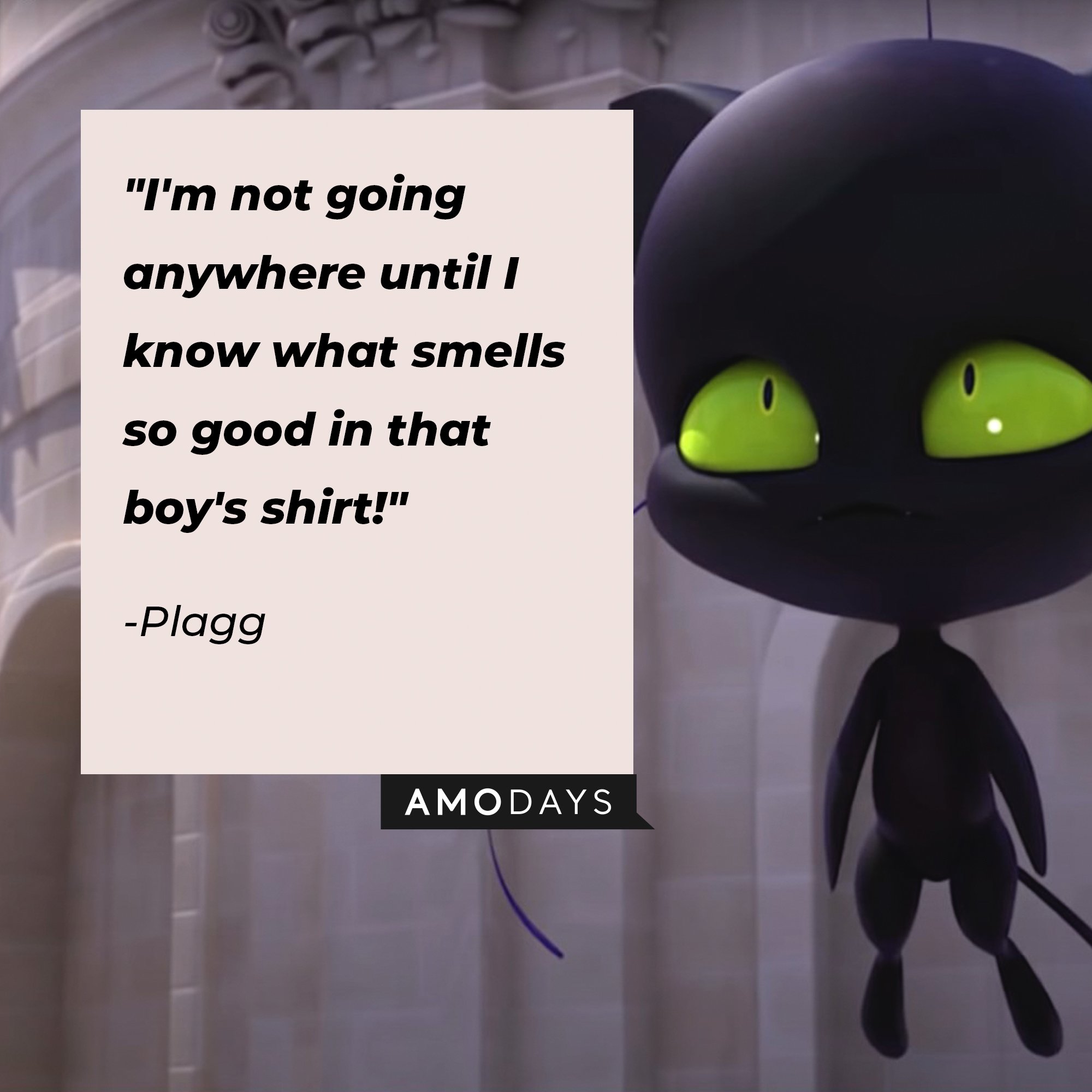  Plagg’s quote: "I'm not going anywhere until I know what smells so good in that boy's shirt!" | Image: AmoDays