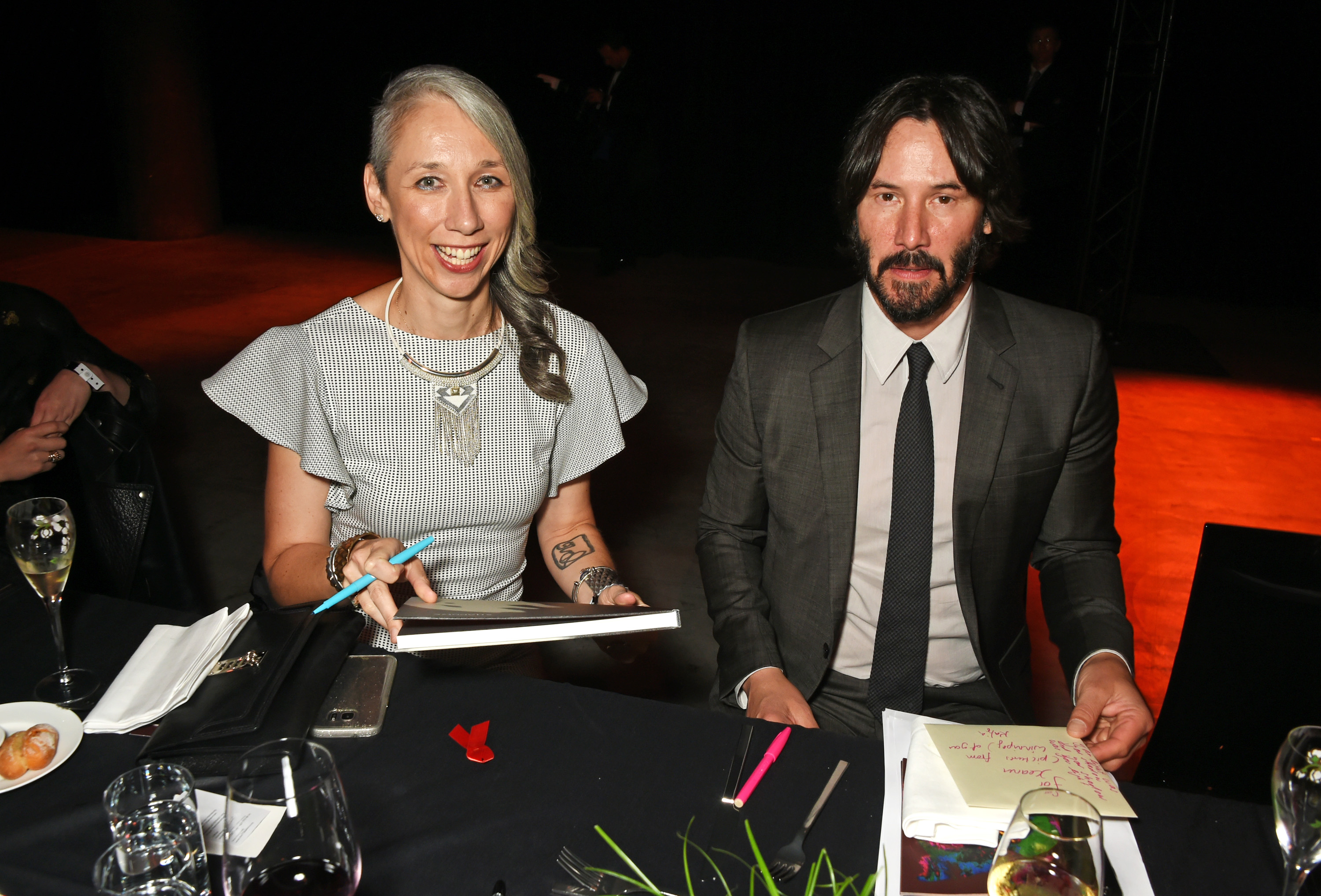 Alexandra Grant and Keanu Reeves attend the UNAIDS Gala during Art Basel 2016 at Messe Basel in Basel, Switzerland on June 13, 2016. | Source: Getty Images