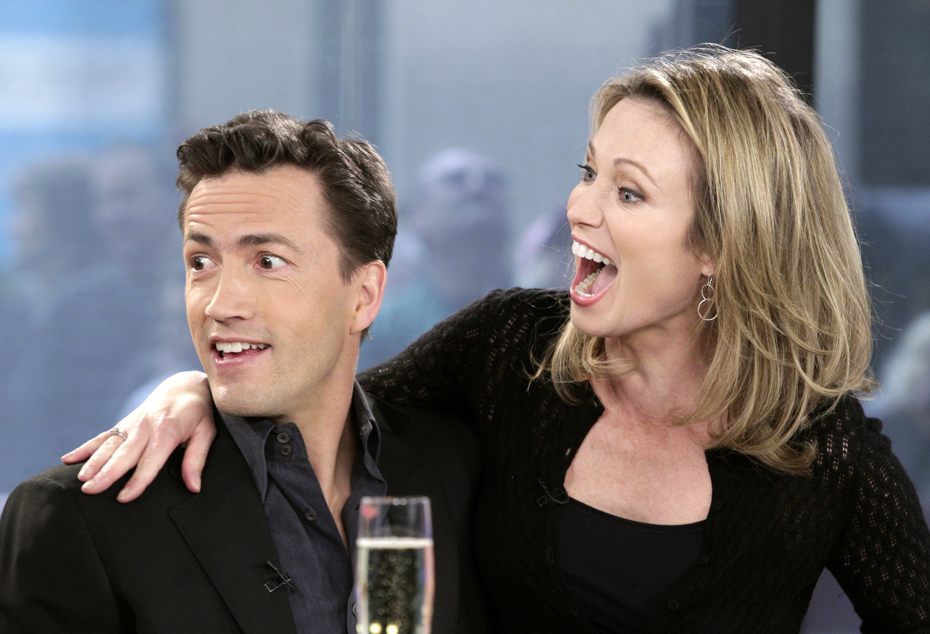 The former heartthrob and Amy Robach are pictured during an appearance on NBC News' Today show on March 19, 2010 | Source: Getty Images