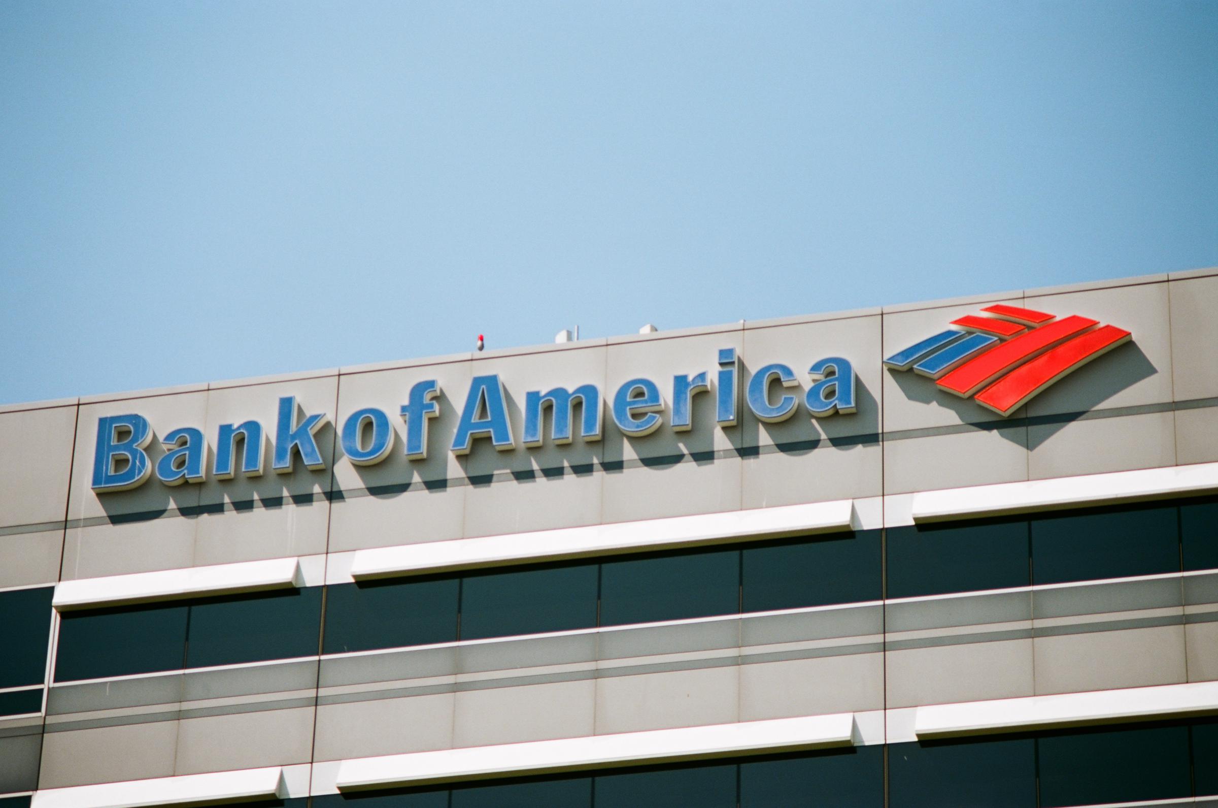 Facade with logo at Bank of America building in downtown Concord, California, dated September 8, 2017 | Source: Getty Images