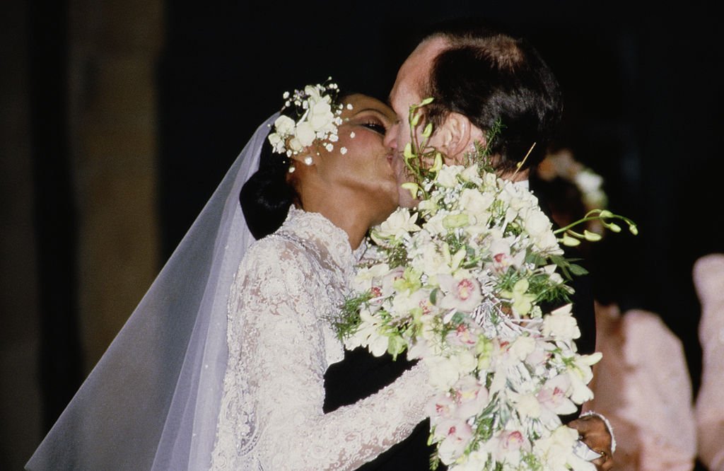 Diana Ross during her church wedding to Norwegian businessman Arne Næss, Jr. (1937 - 2004) in Romainmotier, Switzerland | Photo: Getty Images