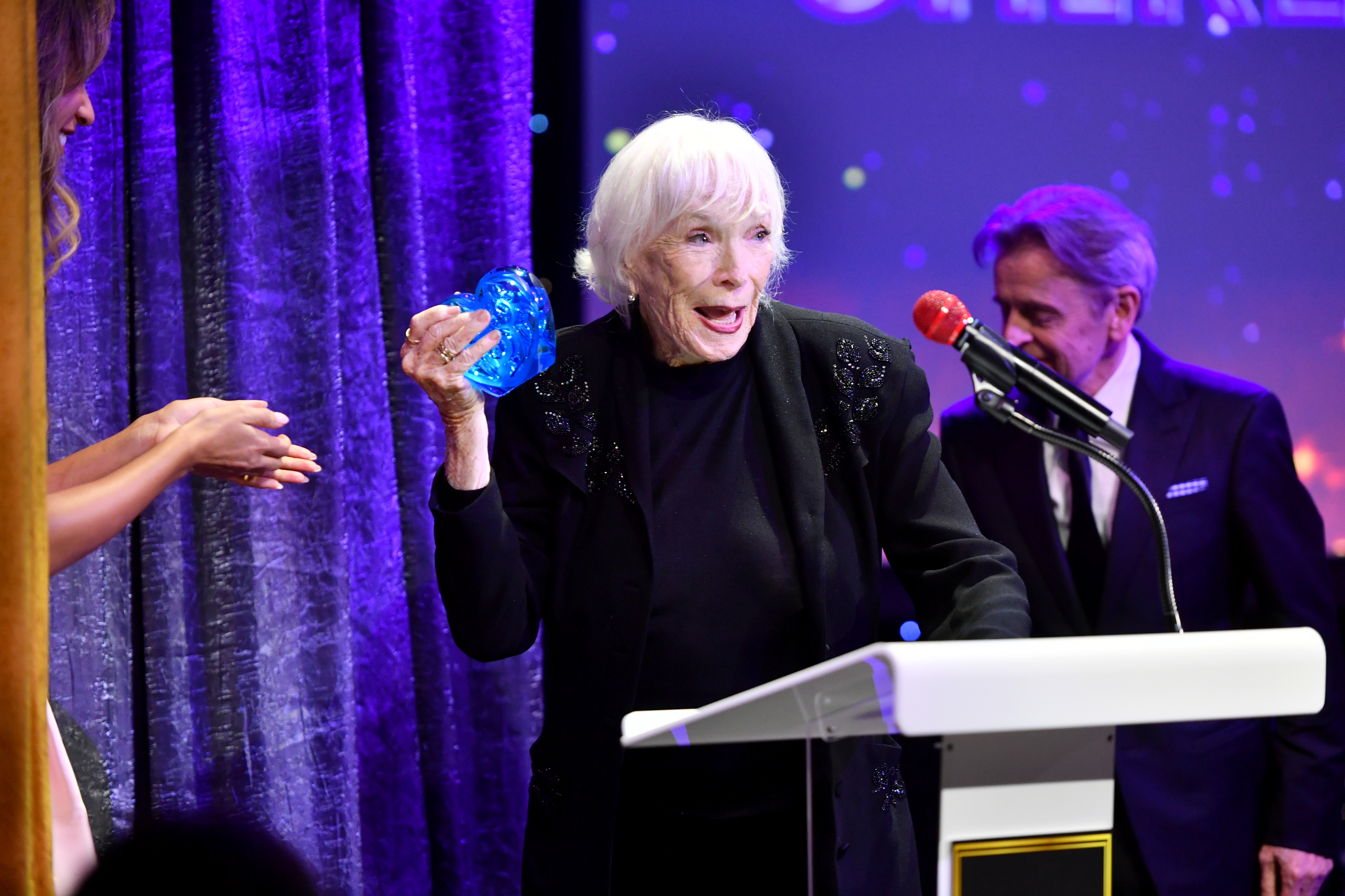 The actress accepts the Lifetime Achievement Award onstage during the inaugural Dance Hall of Fame ceremony honoring the most influential artists in dance history at Glorya Kaufman Community Center on December 3, 2025 in Culver City, California | Source: Getty Images