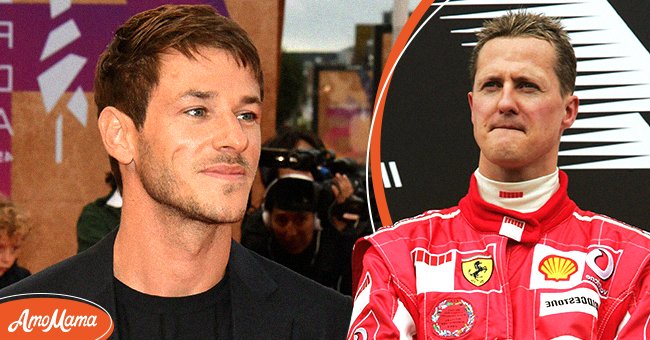 Gaspard Ulliel at the 45th Deauville American Film Festival, 2019, Deauville, France [Left]. Michael Schumacher at the Vodafone Race on Piazza Duomo in Milan during the preview to the Italian F1 Grand Prix, 2005, Monza, Italy [Right] | Photo: Getty Images