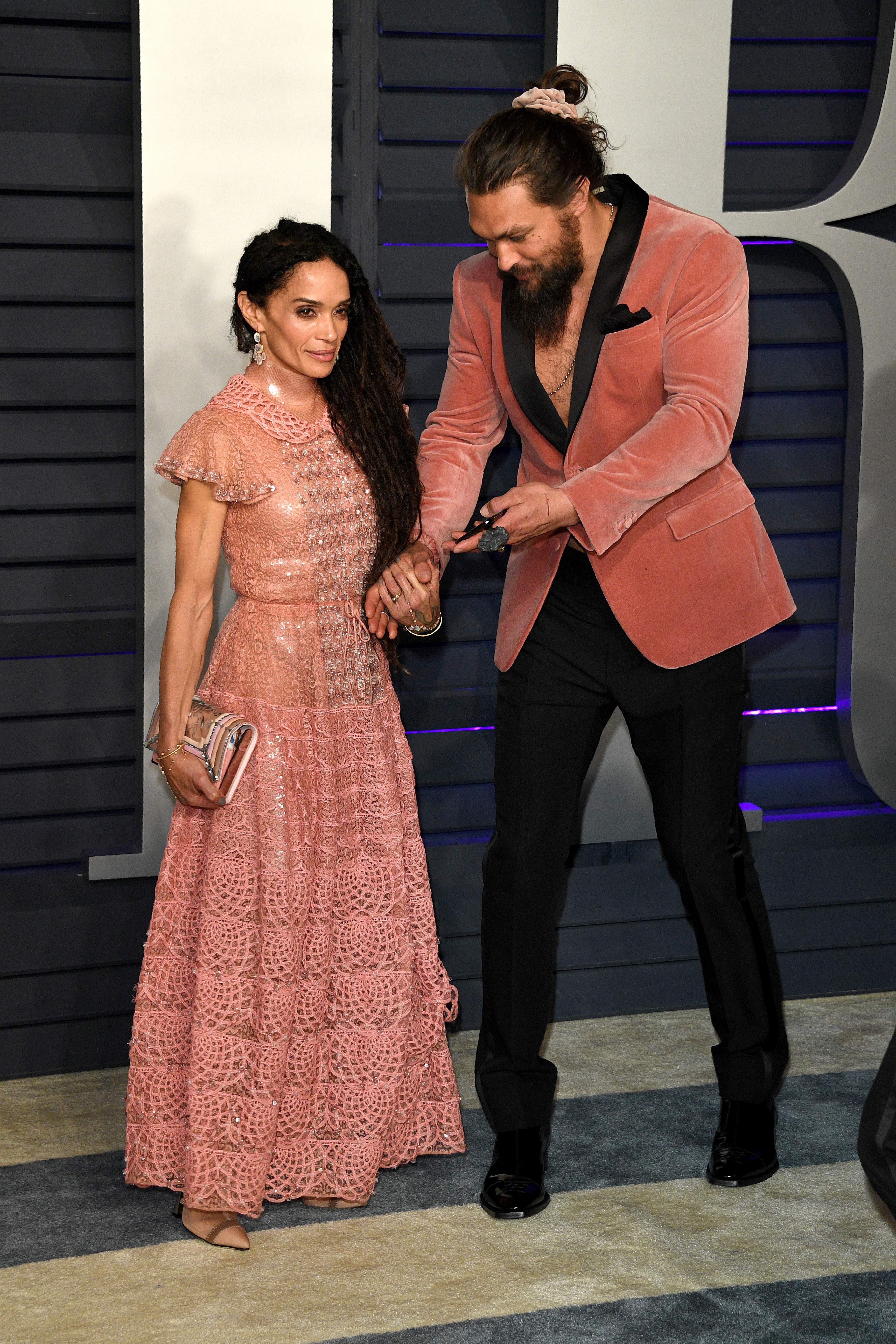 Jason Momoa and Lisa Bonet attend the 2019 Vanity Fair Oscar party on February 24, 2019 in Beverly Hills, California | Source: Getty Images
