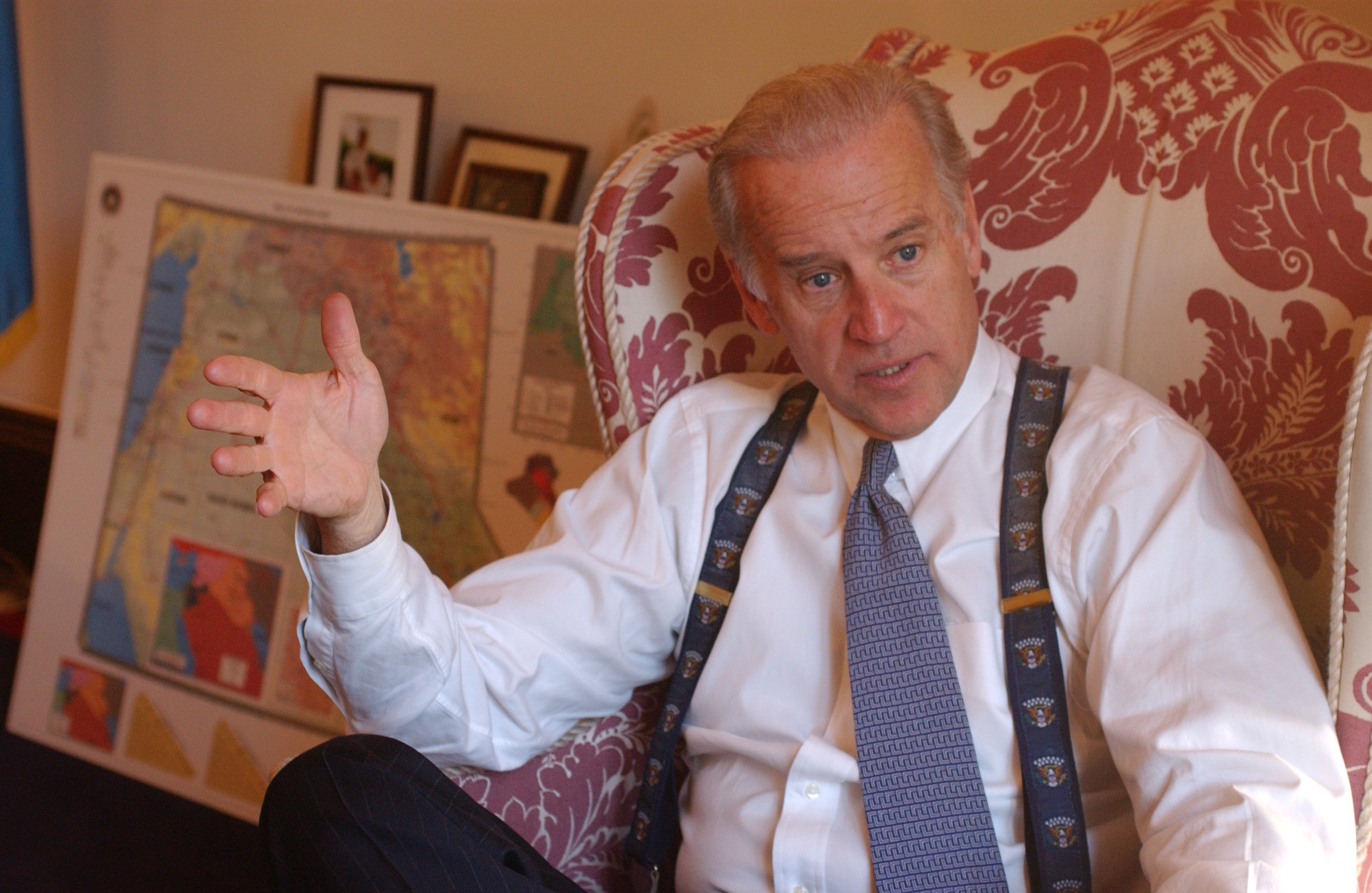 Joe Biden during an interview in his office on February 5, 2003 | Source: Getty Images