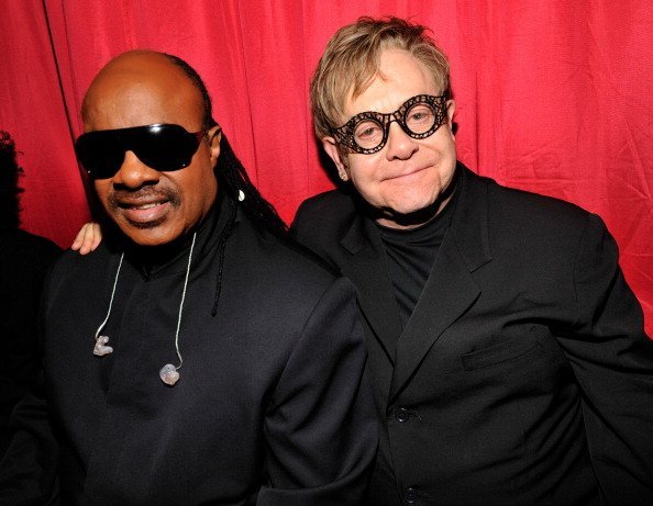 Stevie Wonder and Elton John attends the amfAR New York Gala to kick off Fall 2011 Fashion Week at Cipriani Wall Street | Photo:  Getty Images