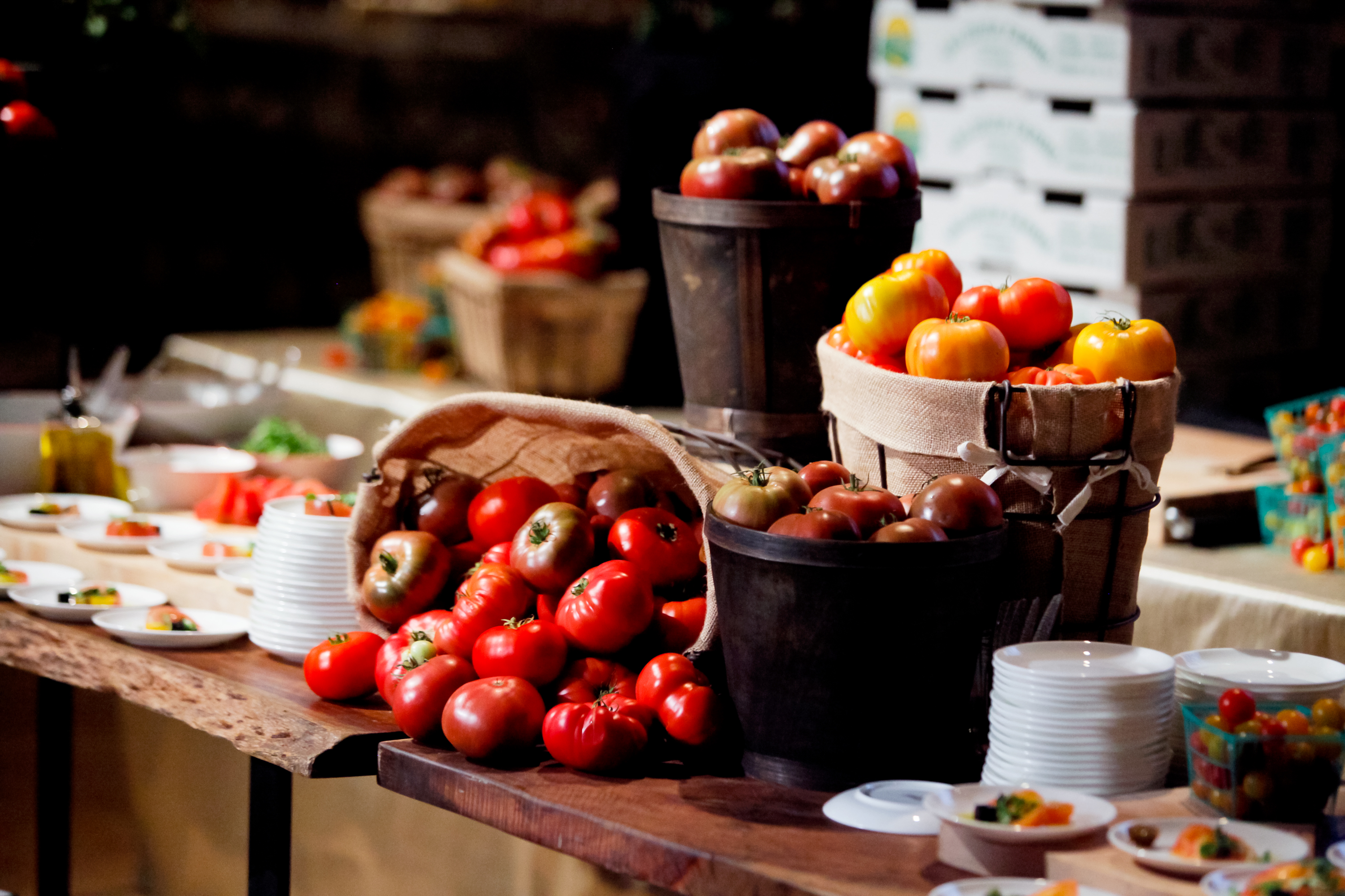 Tomato salad and tomatoes on display at the Television Academy's press preview for The 2017 Emmy Awards Governors Ball and Creative Arts Governors Ball Celebrations on September 7, 2017, in Los Angeles, California | Source: Getty Images